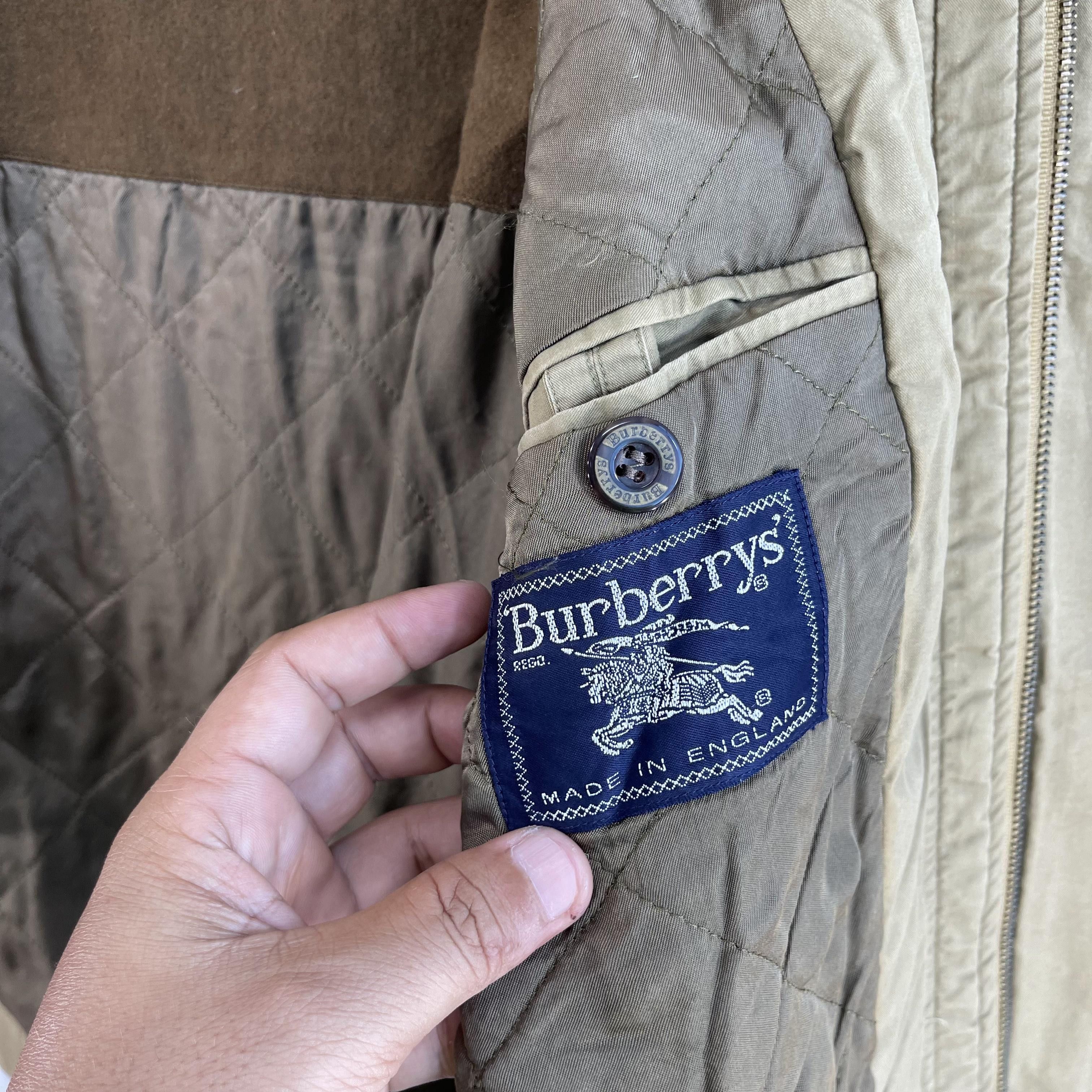 Burberry × Vintage Vintage 90s BURBERRYS Diamond Quilted Wool Jacket Size US L / EU 52-54 / 3 - 7 Thumbnail