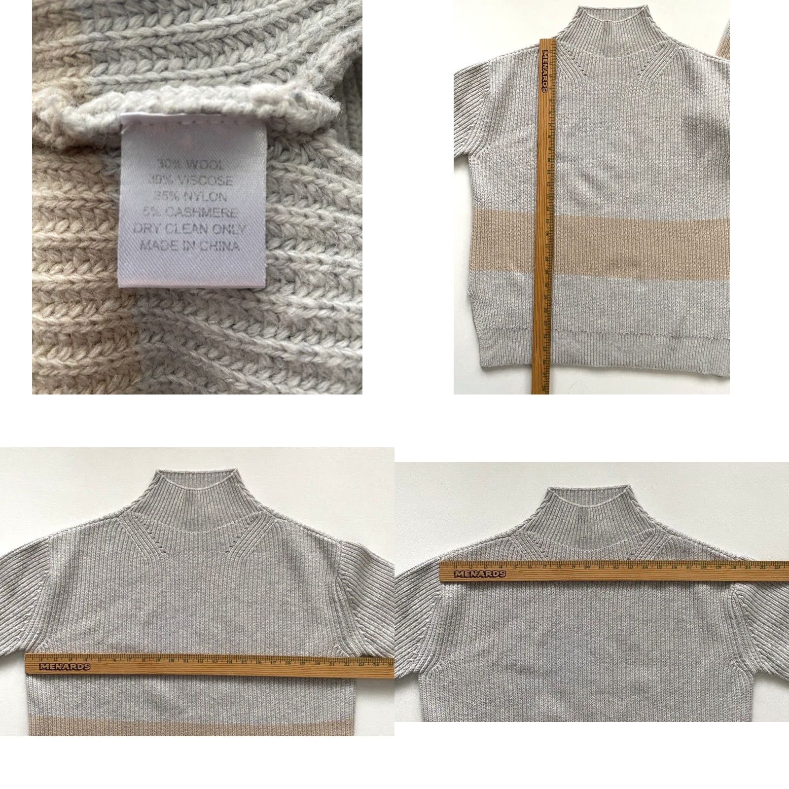 Vintage Tuckernuck Heather Broadway Striped Turtleneck Sweater Knit Wool Blend Sz L Size L / US 10 / IT 46 - 9 Thumbnail