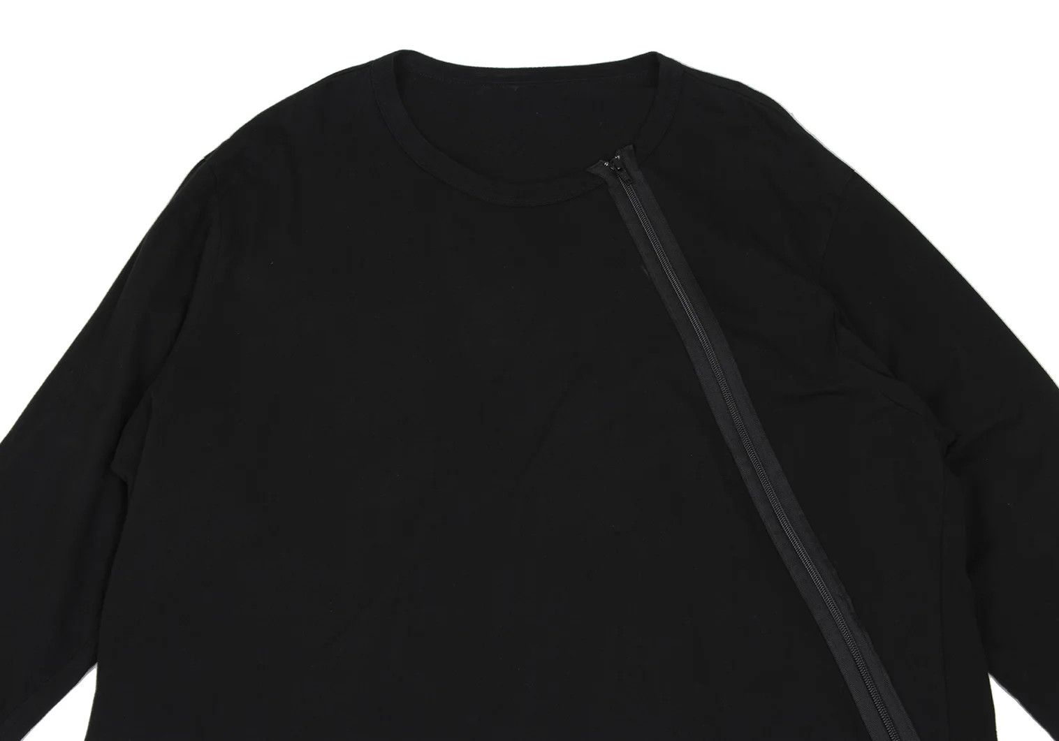 Yohji Yamamoto Long Bias Zip Long Sleeve T-Shirt in Black Size 3 Size US L / EU 52-54 / 3 - 2 Thumbnail