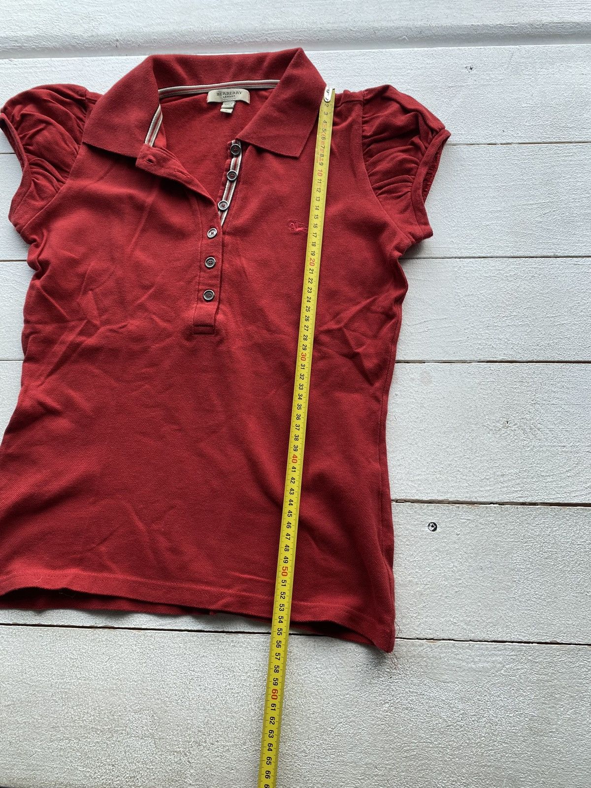 Burberry × Designer × Vintage Luxury Burberry Red Womens Designer Polos Shirt Rare Size S / US 4 / IT 40 - 7 Thumbnail