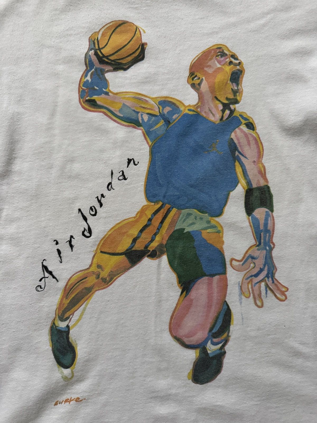 Nike Vintage 90s Nike Air Jordan HOOP HEROES PHILIP BURKE T-SHIRT Size US M / EU 48-50 / 2 - 4 Thumbnail
