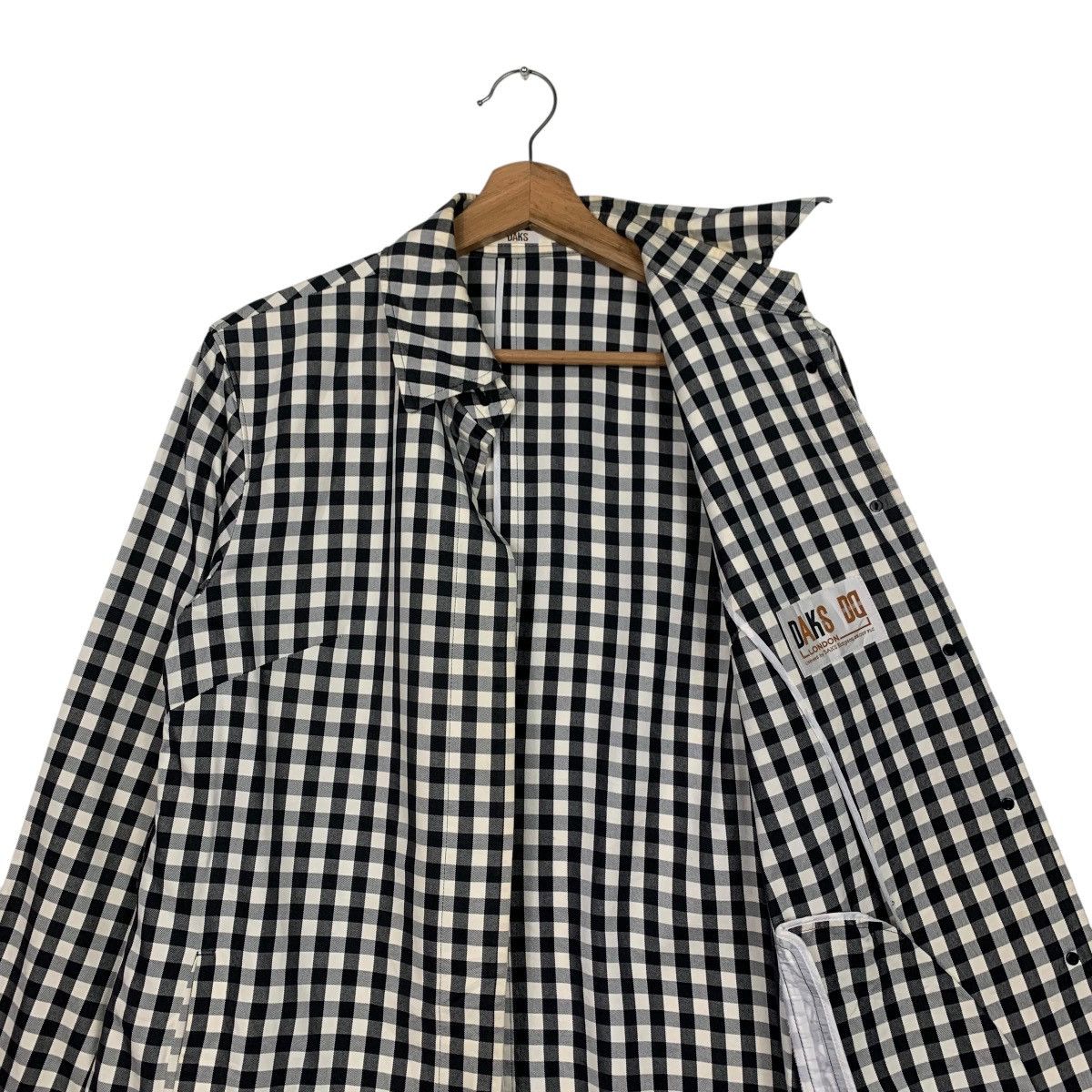 DAKS Vintage 90’s DAKS LONDON Black White Check Jacket #2599-C117 Size M / US 6-8 / IT 42-44 - 10 Thumbnail