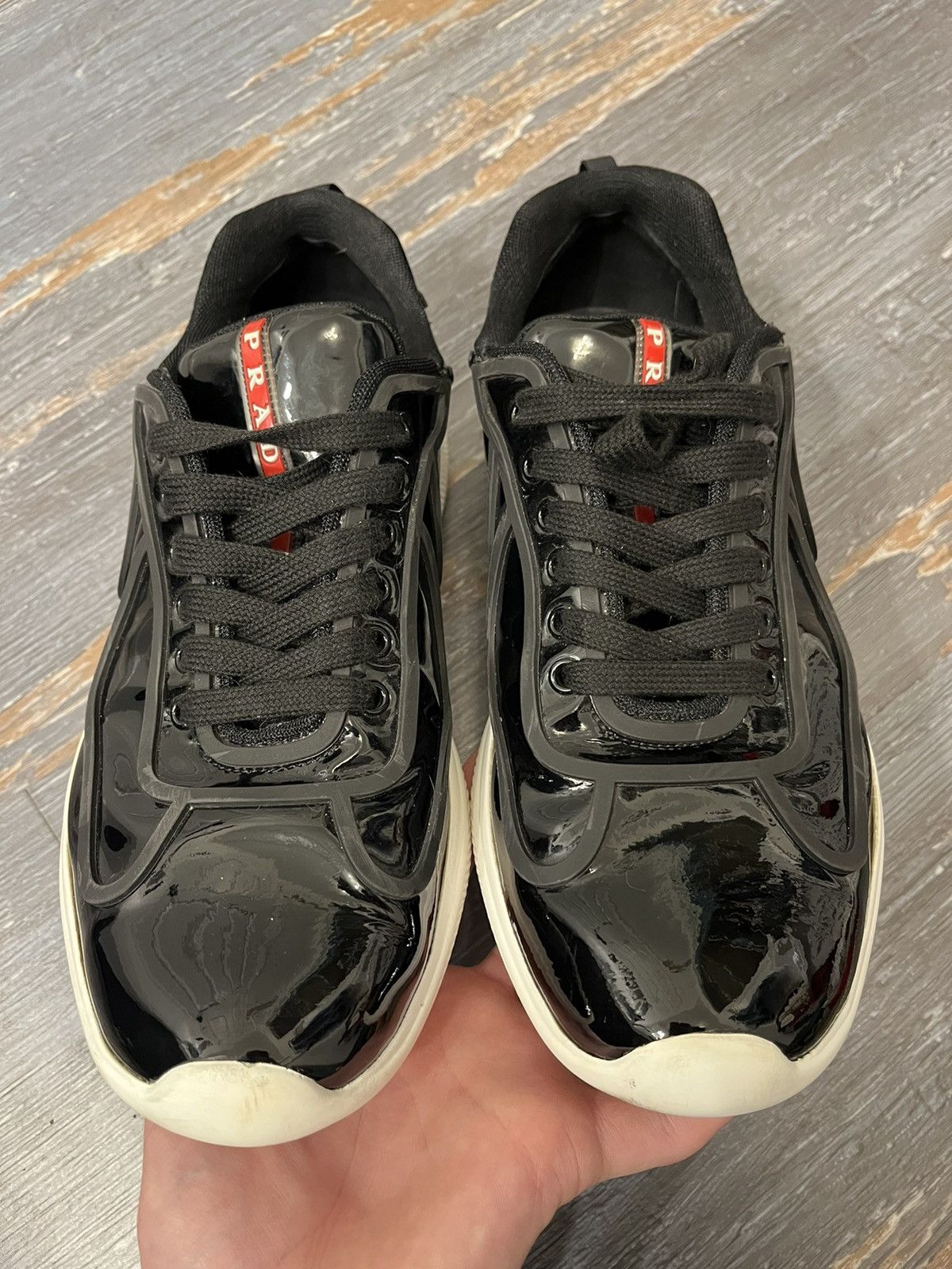 Prada Prada Americas Cup Low Black Patent Size US 11 / EU 44 - 4 Thumbnail