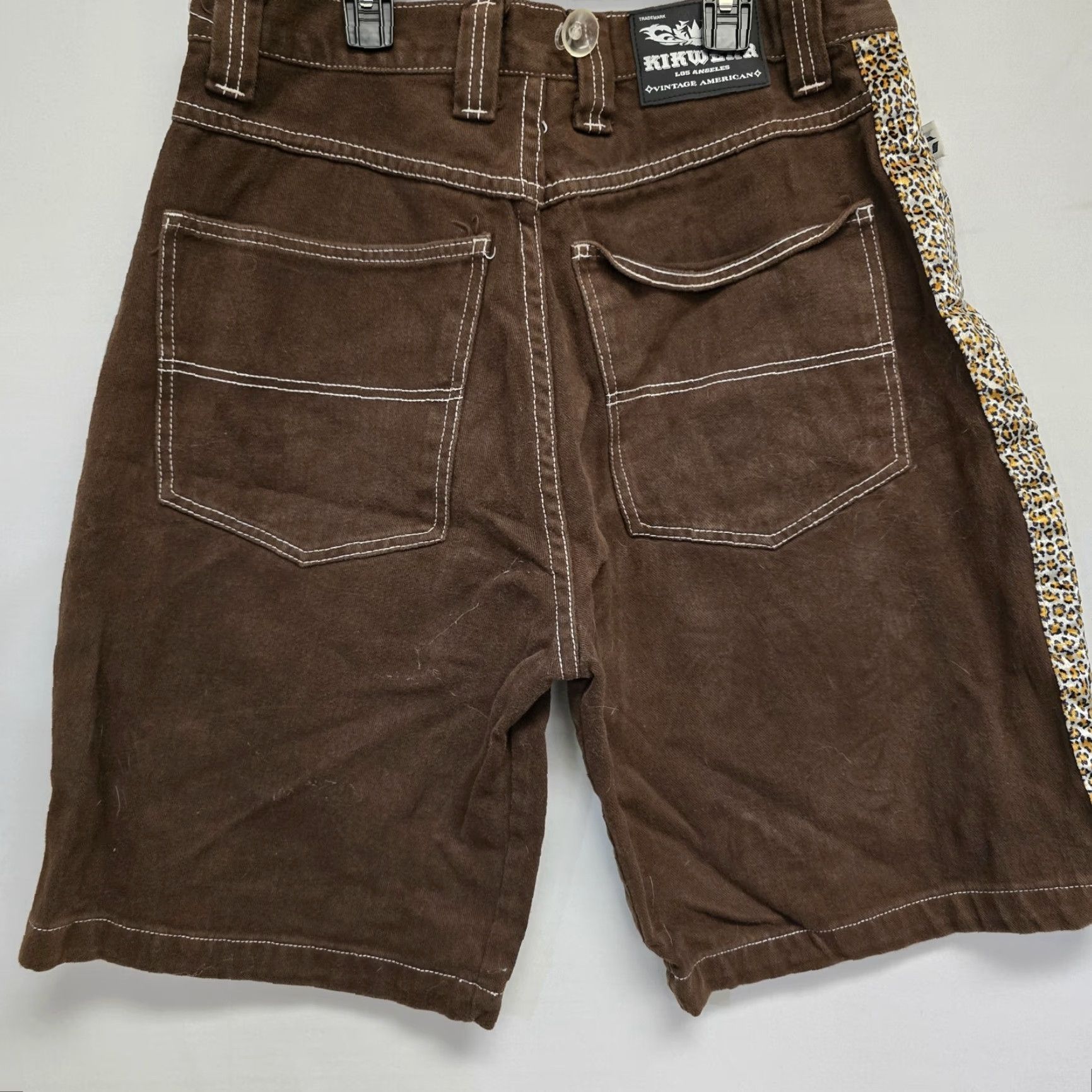 Vintage VINTAGE Kikwear Leopard Shorts Men Cargo Pattern Leopard 34 Brown Cotton Baggy 14in Hip Hop Retro Skater 1991- Y2K USA Size US 34 / EU 50 - 7 Thumbnail