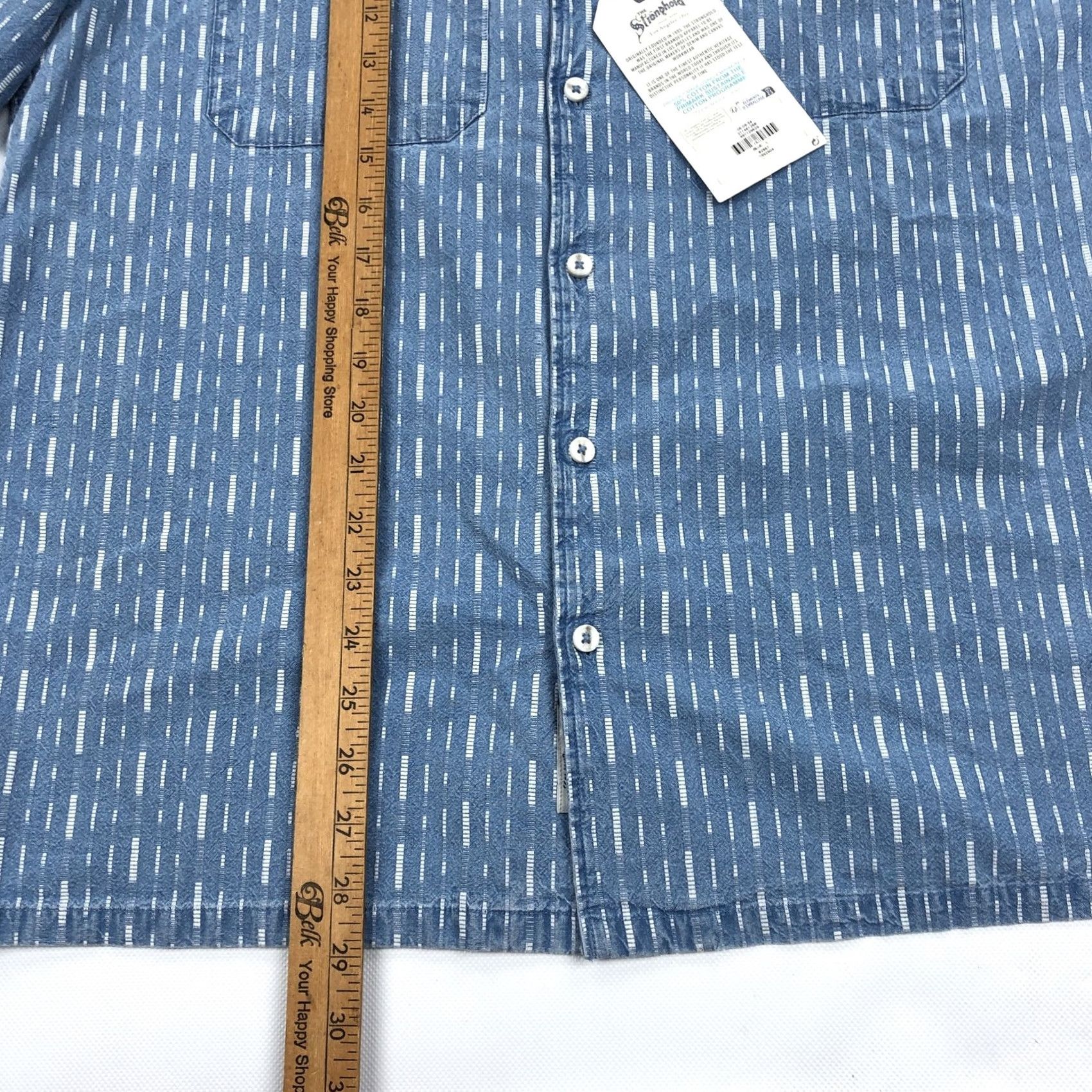 Vintage The Stronghold Button-Up Shirt Men Blue White Pattern Short Sleeve Collared Casual L Regular Chest 45 in Size US L / EU 52-54 / 3 - 5 Thumbnail