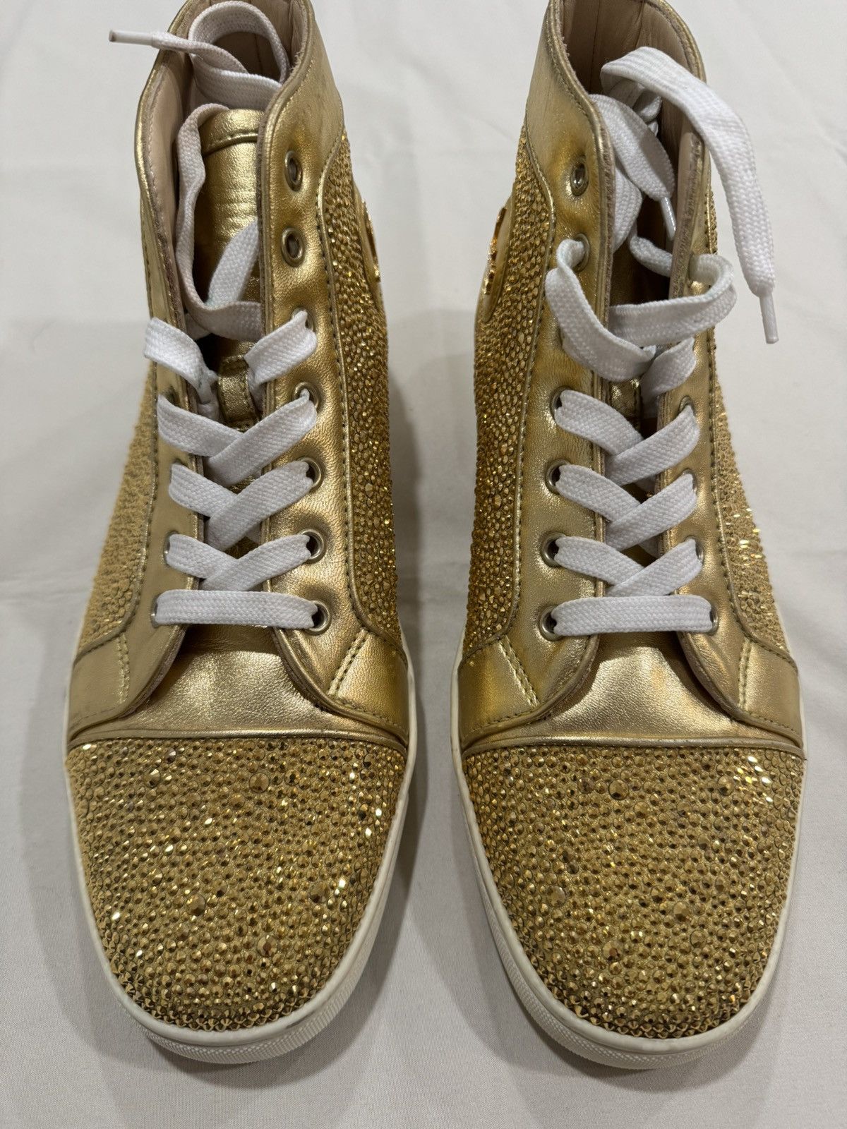Christian Louboutin Louis Strass Flat Gold Size US 10 / EU 43 - 2 Thumbnail