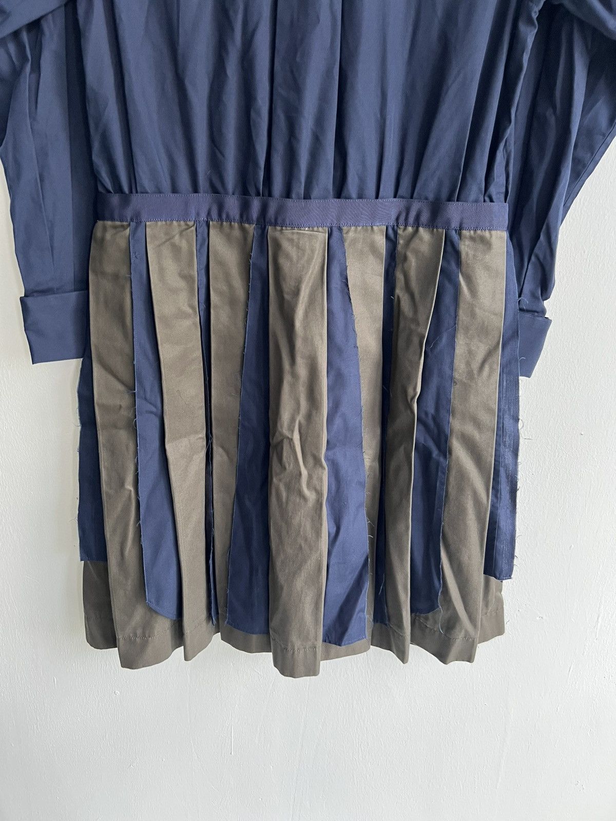 Sacai PROTOTYPE FW21 Sacai Pleated Docking Bib Hybrid Overshirt Size US M / EU 48-50 / 2 - 9 Thumbnail
