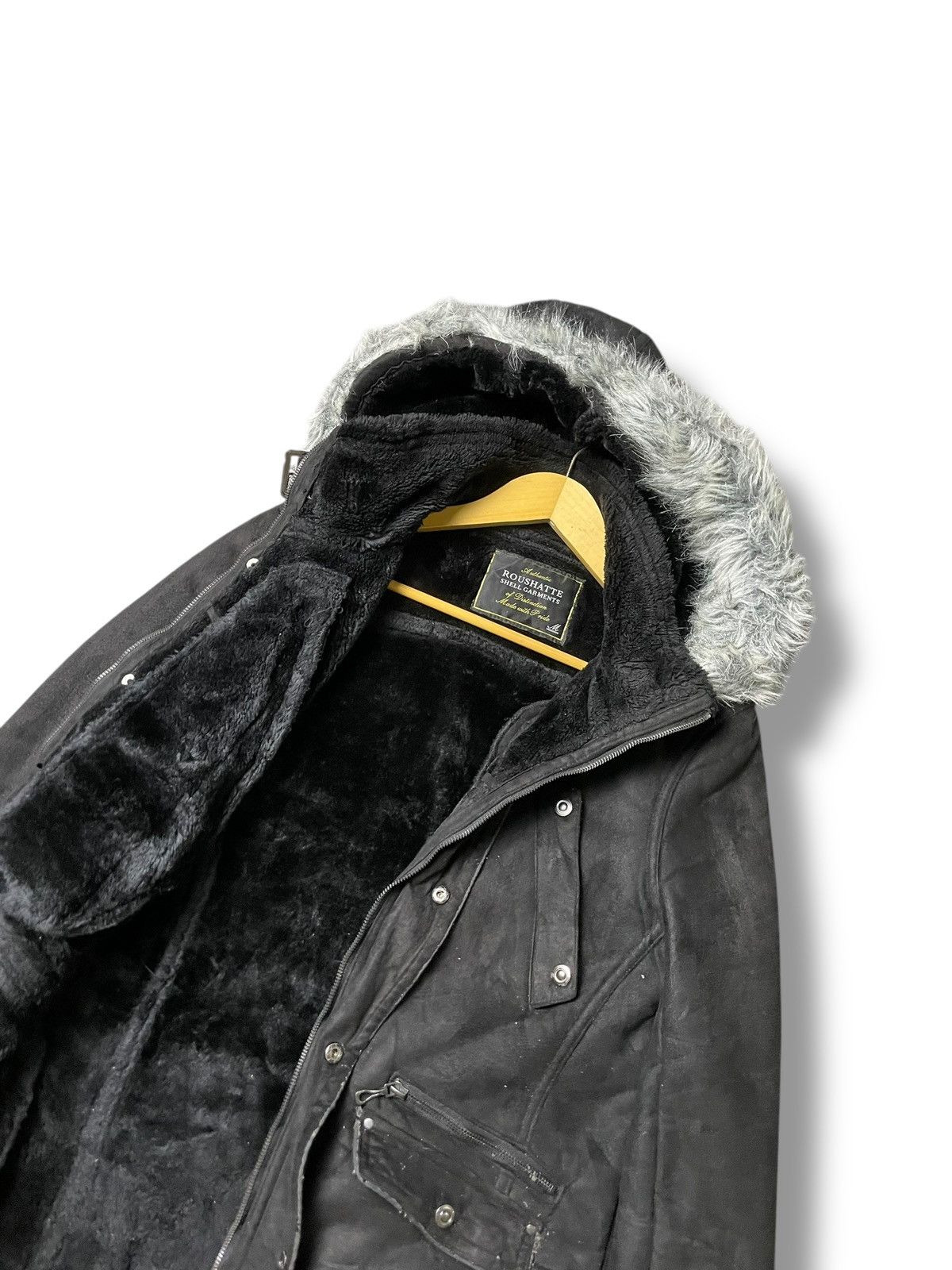 If Six Was Nine × Japanese Brand × Le Grande Bleu (L.G.B.) Roushatte Shell Leather Suede Fur Hooded Jacket(60) Size US M / EU 48-50 / 2 - 9 Thumbnail