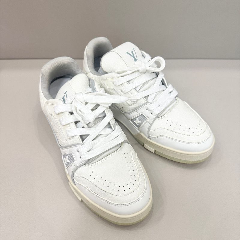 Louis Vuitton Louis Vuitton White Leather Trainer Sneakers for All -2508 Size US 7.5 / EU 40-41 - 1 Thumbnail