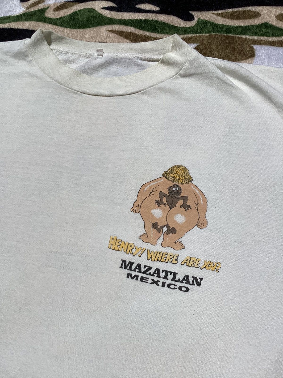 Vintage Vtg 90s/Y2K Henry where are you? Funny provocative tourist T Size US XL / EU 56 / 4 - 4 Thumbnail