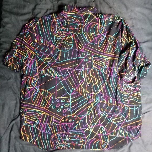 Basic Editions Vintage Basic Editions Abstract Geometric Hawaiian Shirt Size US L / EU 52-54 / 3 - 5 Thumbnail