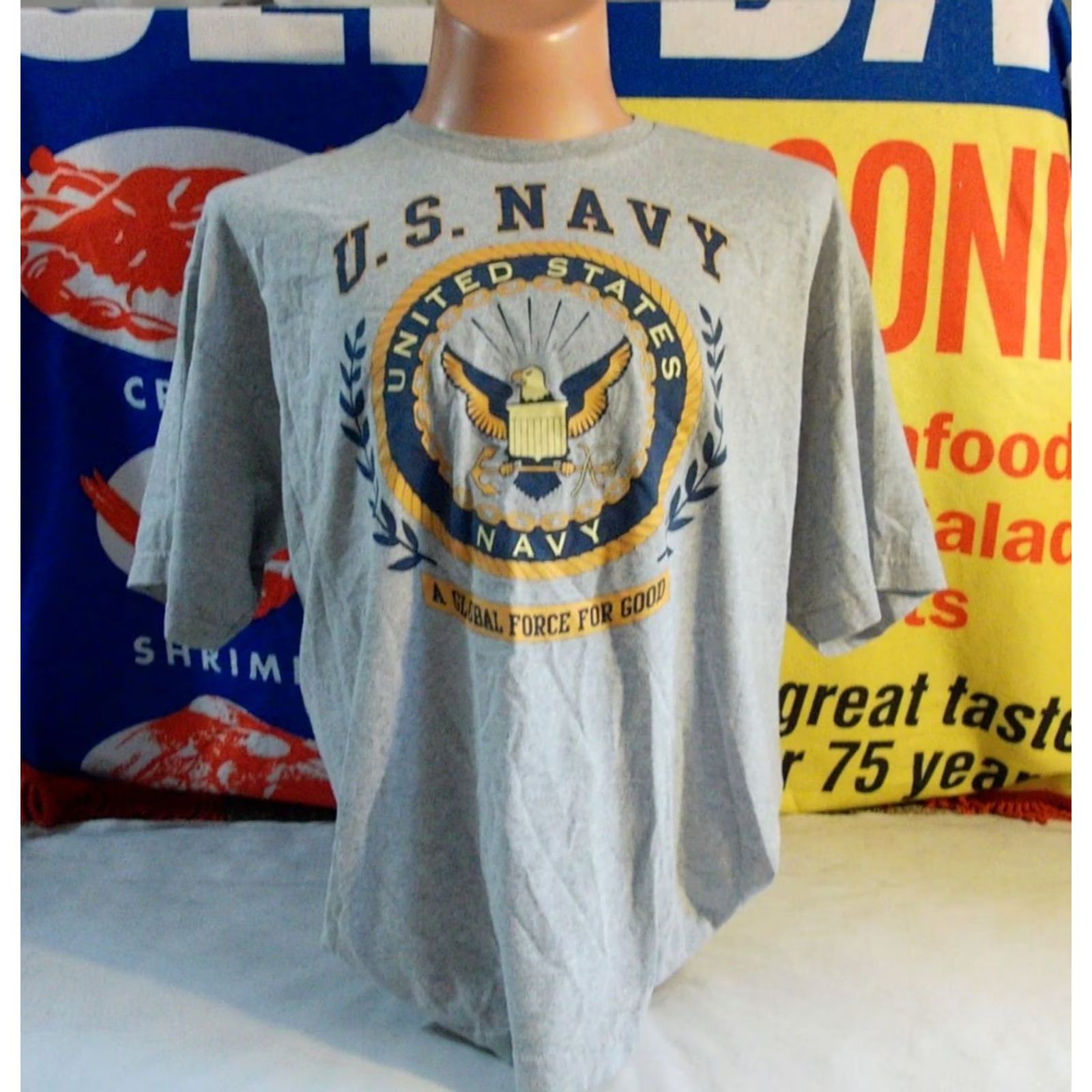 Vintage USNAVY A Global Force for Good vtg Shirt Mens 2XL USN NAVAL WARFARE Size US XXL / EU 58 / 5 - 2 Thumbnail