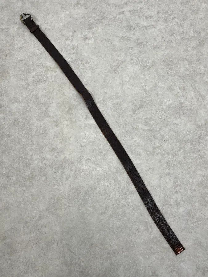 Just Cavalli 2000s Cavalli Brown Python Embossed Leather Belt Size ONE SIZE - 5 Thumbnail