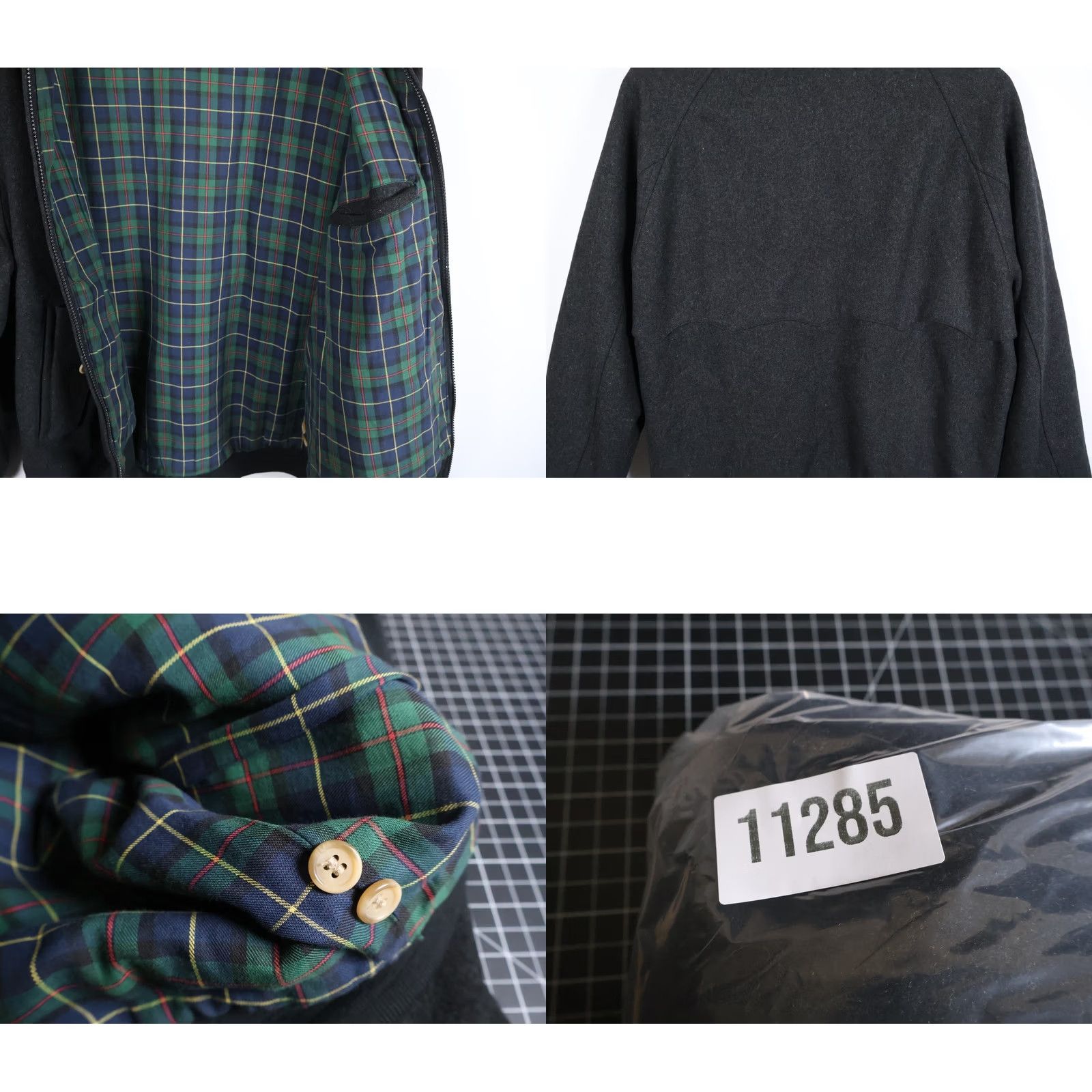 Izod VINTAGE IZOD Wool Bomber Jacket Mens Large Dark Gray Full Zip Tartan Plaid Lined Preppy Size US L / EU 52-54 / 3 - 9 Thumbnail