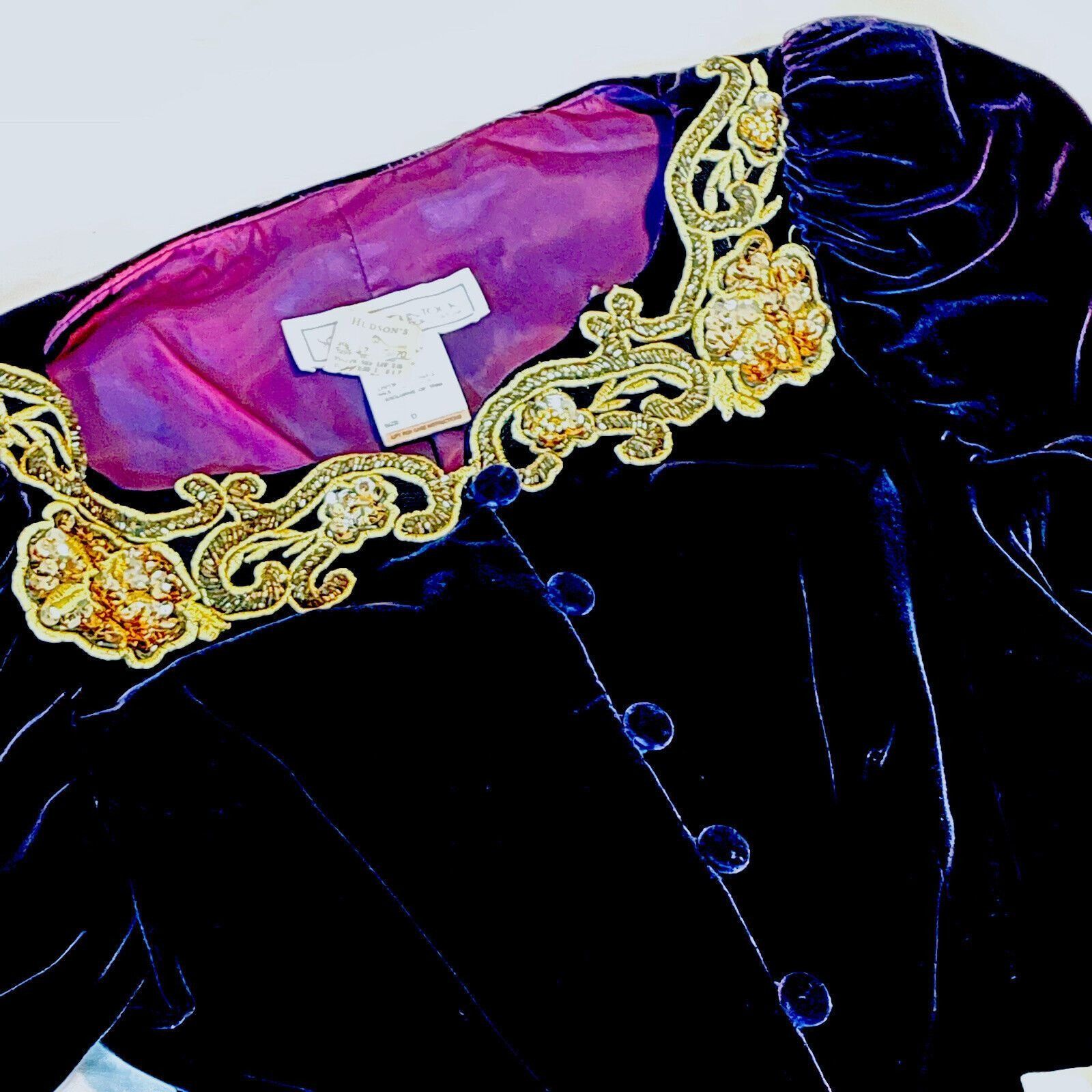 Vintage Scott McClintock Hand Beaded Velour Gold Purple Shirt Vintag Size M / US 6-8 / IT 42-44 - 9 Thumbnail