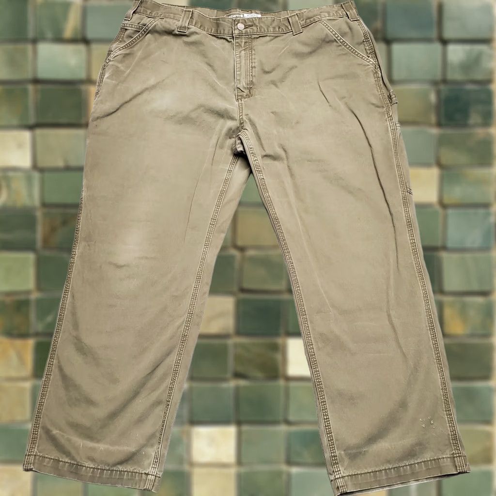 Carhartt Carhartt Pants Men 42x30 Green Twill Relaxed Carpenter Cargo Workwear B324 ARG Size US 42 / EU 58 - 1 Thumbnail