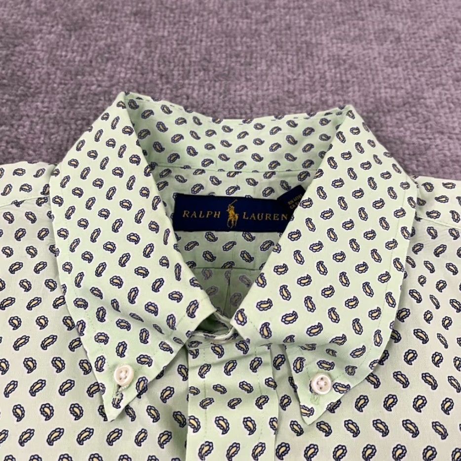 Ralph Lauren RALPH LAUREN Shirt Mens Large Lime Green Blue Paisley Button Down Preppy Retro Size US L / EU 52-54 / 3 - 2 Thumbnail