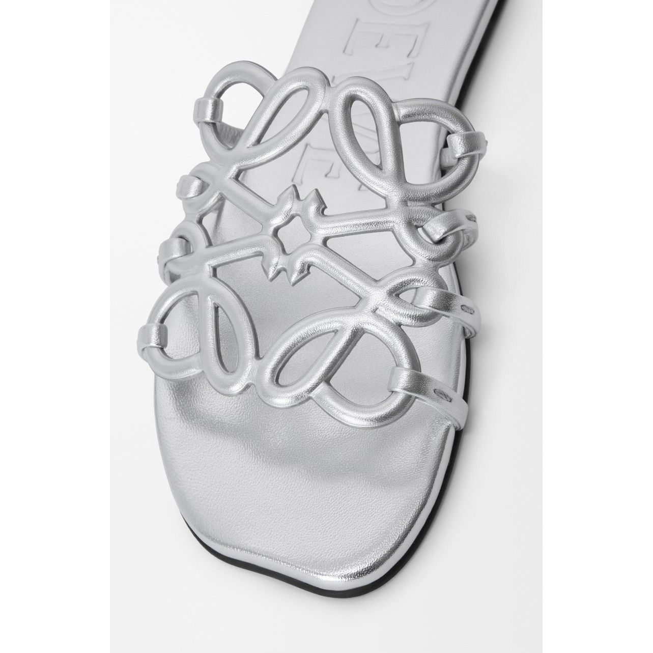 Loewe LOEWE Petal Anagram $950 Silver Slides New & Authentic (Wome Size US 10 / IT 40 - 5 Thumbnail