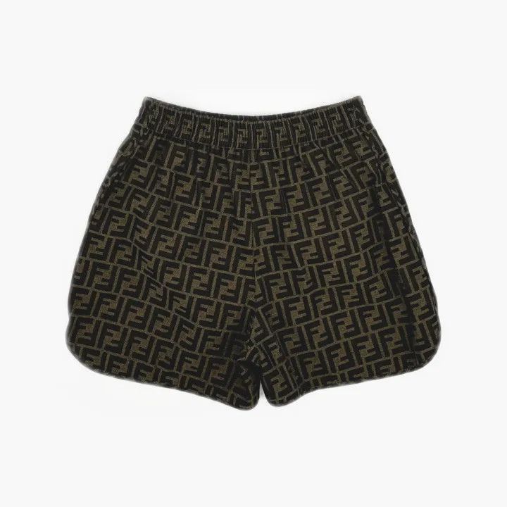 Fendi Fendi Brown Logo Print Relaxed Shorts -2507 Size 35" - 3 Thumbnail