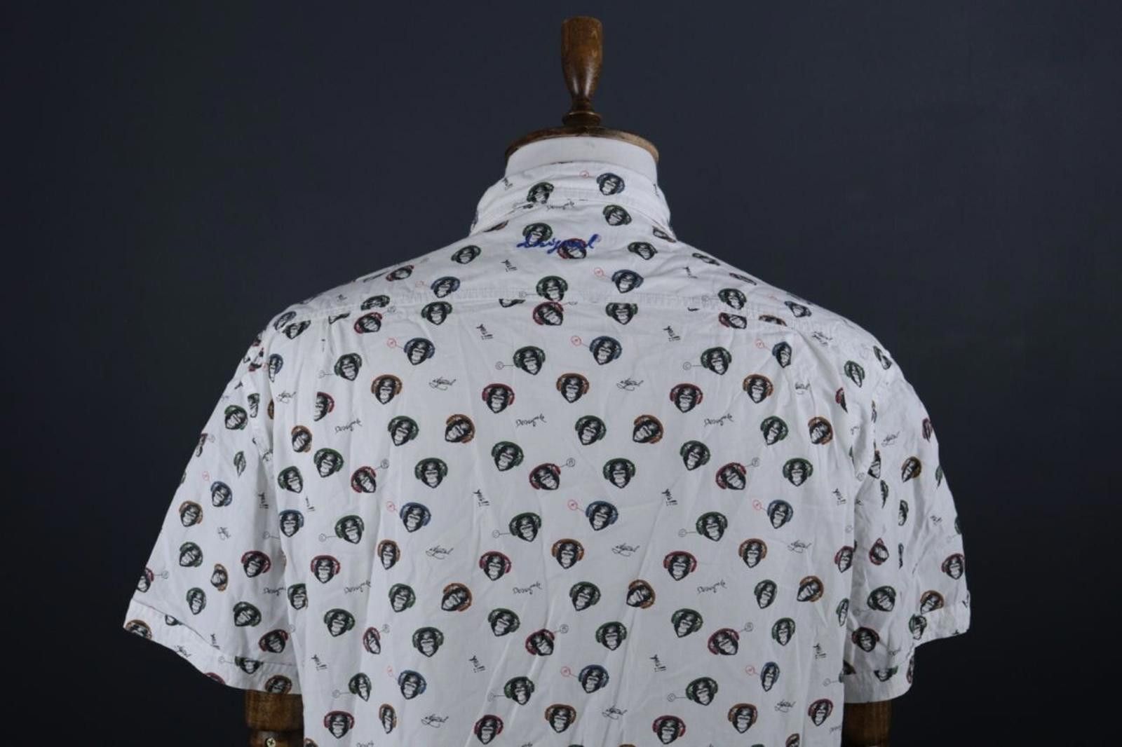 Desigual Desigual White Animal Printed Button Down Shirt Size XXL Size US XXL / EU 58 / 5 - 5 Thumbnail