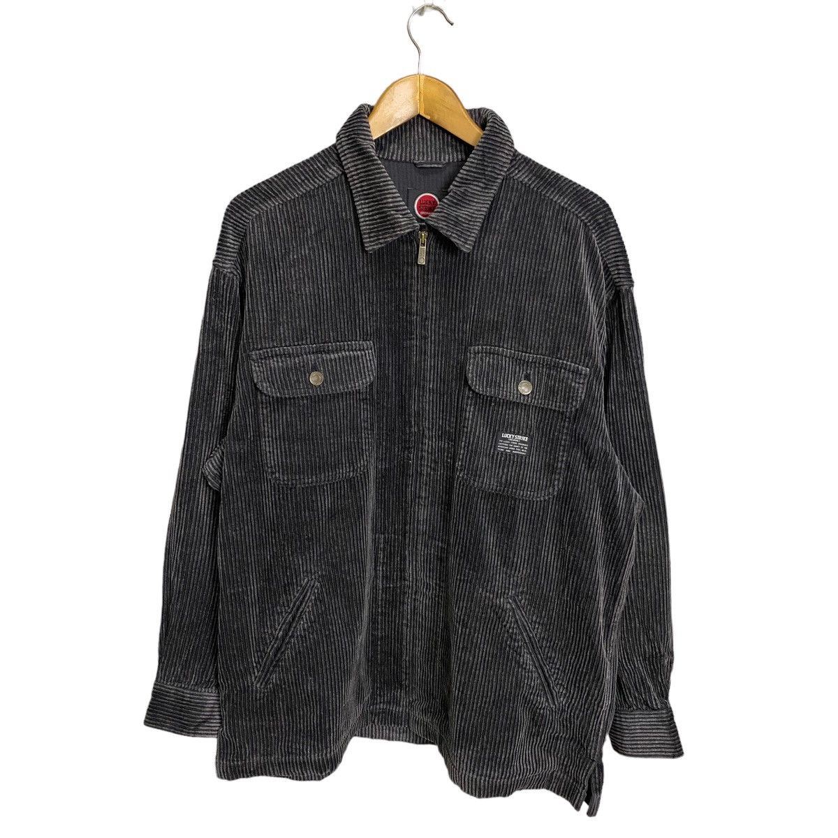 Vintage Lucky Strike corduroy zipper jacket