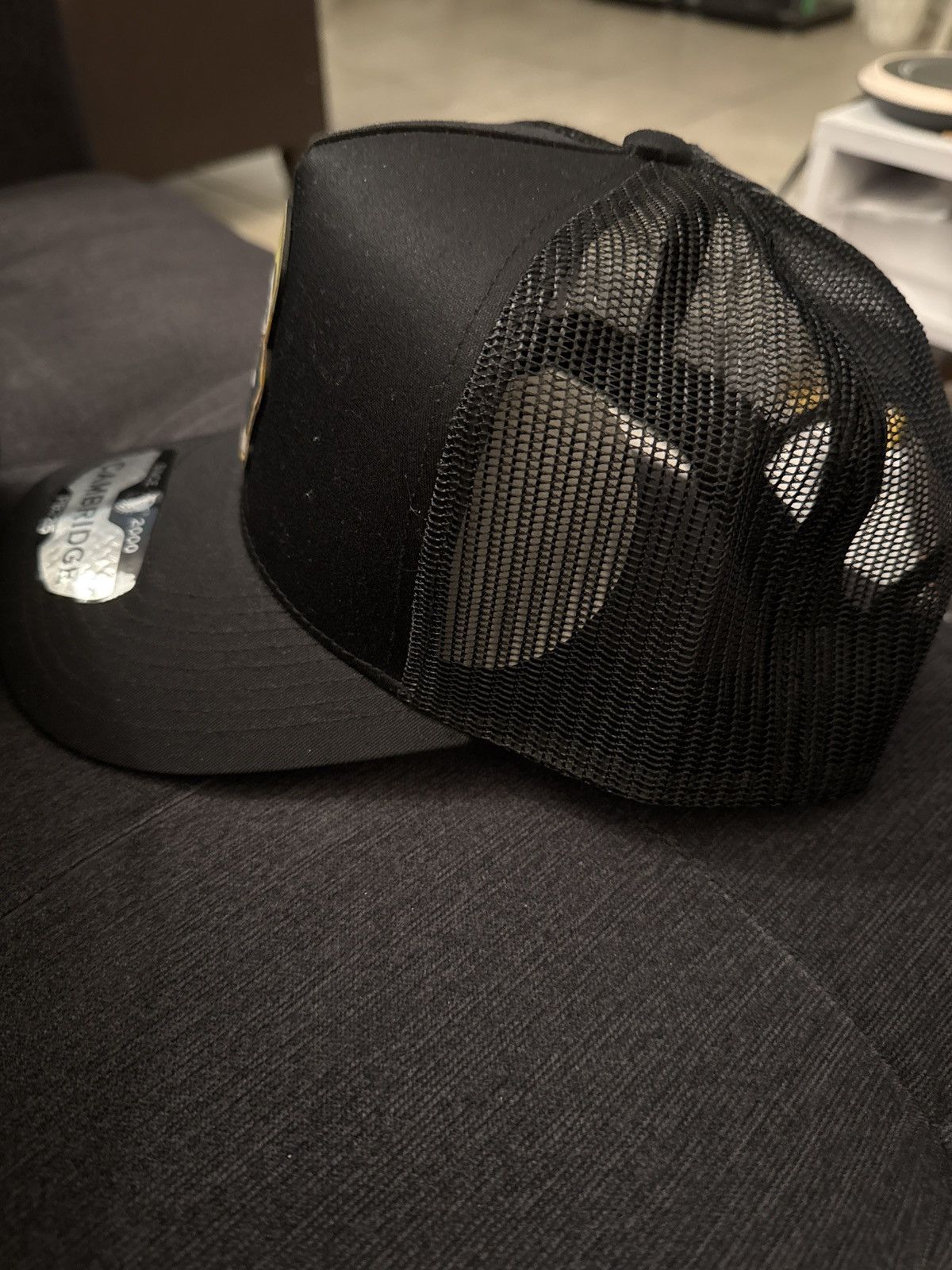 Other Black Trucker Hat w/ Panda Monk Metal Plaque – Snapback Size ONE SIZE - 2 Thumbnail