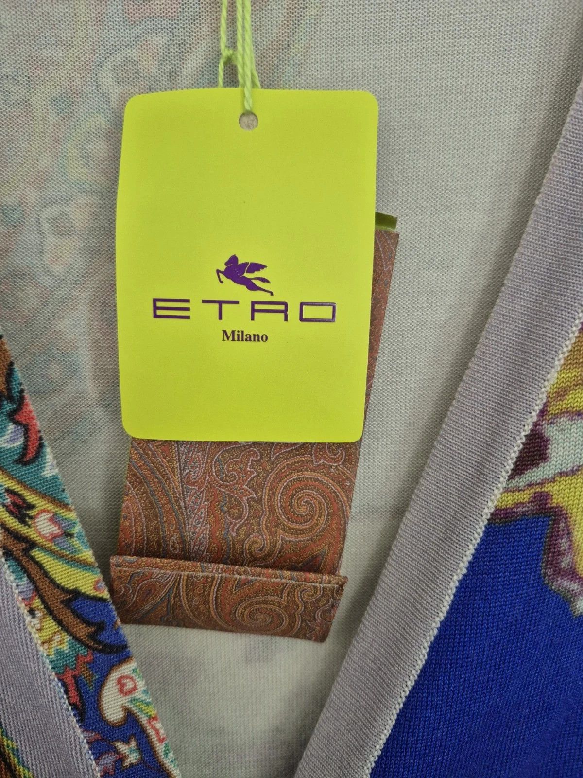Etro Cardigan Blue Paisley Silk Ruched Long Sleeve Colorful Gift Size S / US 4 / IT 40 - 8 Thumbnail