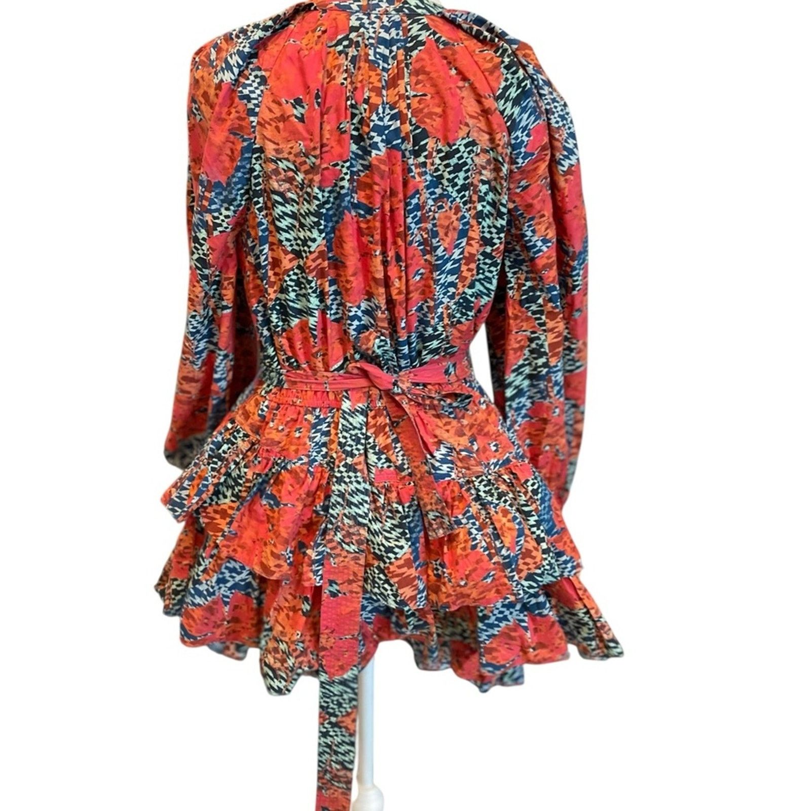 Ulla Johnson ULLA JOHNSON Miranda Tiered Tie-waist Mini Dress Size:8 Size M / US 6-8 / IT 42-44 - 10 Thumbnail