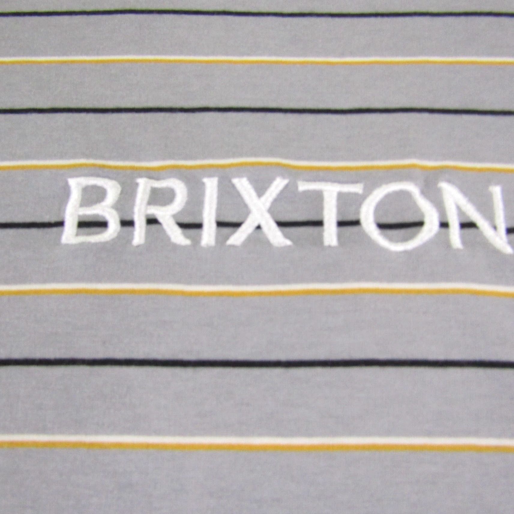 Brixton Brixton Shirt Mens XL Gray Stripes Logo Embroidered Short Sleeve Knit T-Shirt Outdoor Casual 90s? Size US XL / EU 56 / 4 - 4 Thumbnail