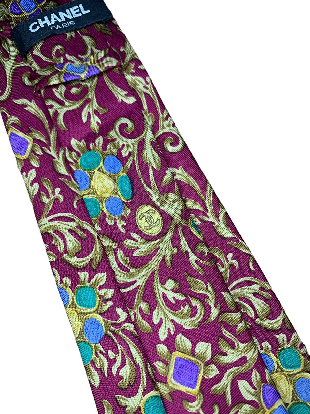 Chanel Chanel floral maroon silk neck tke Size ONE SIZE - 6 Thumbnail