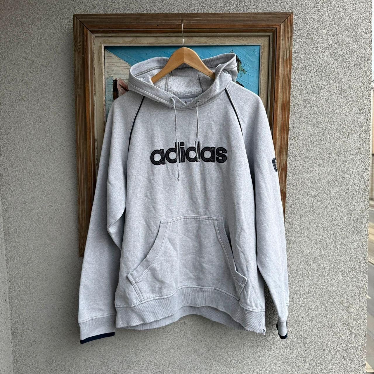Adidas Adidas Vintage 90s Hoodie Grey Size US M / EU 48-50 / 2 - 1 Thumbnail