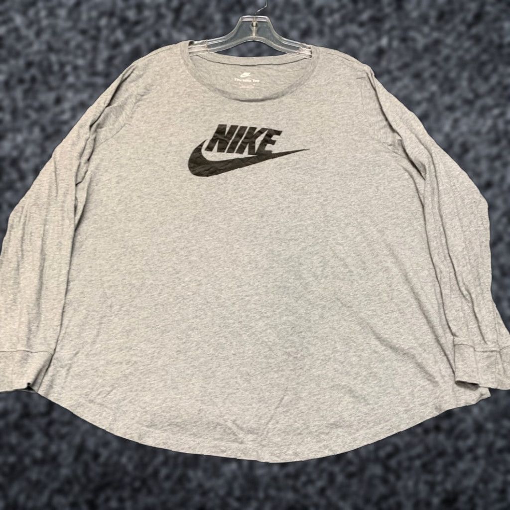 Nike Nike T-Shirt Womens Medium Heather Gray Swoosh Logo Round Hem Everyday Wear Size M / US 6-8 / IT 42-44 - 1 Thumbnail