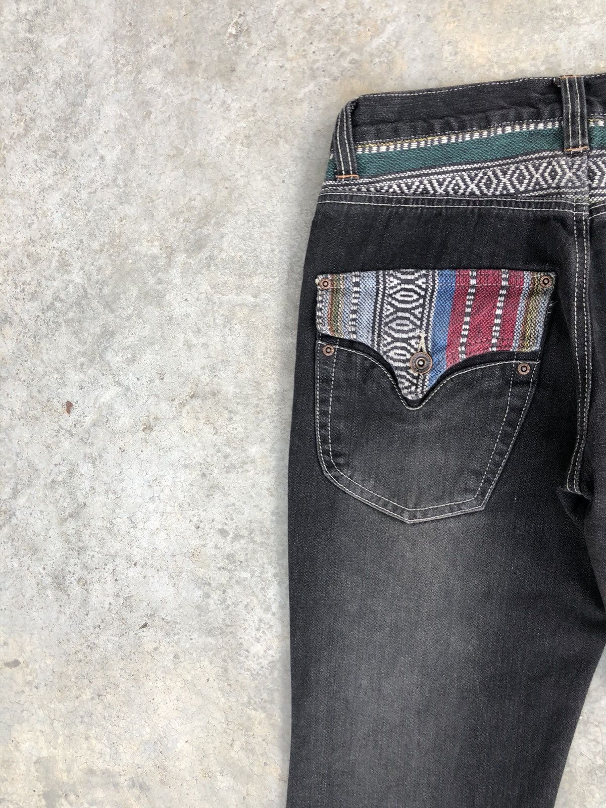 If Six Was Nine Japanese Nylaus Flared Jeans Distressed Navajo Size US 30 / EU 46 - 9 Thumbnail
