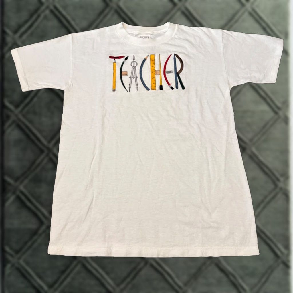 Vintage VINTAGE Wild Oats Art Teacher Graphic White T-Shirt Adult M Mens Size US M / EU 48-50 / 2 - 1 Thumbnail