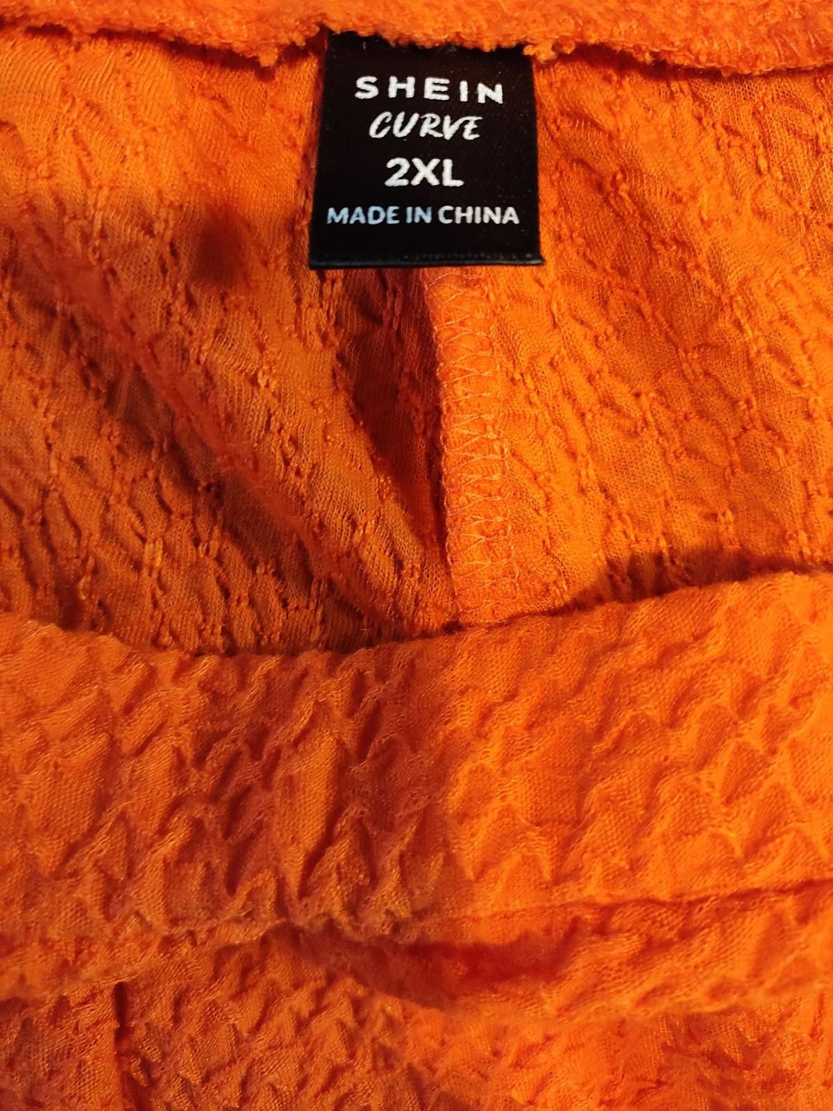 Shein Shein Women's Orange Off-Shoulder Crop Top w Long Sleeves Size XXL / US 16-18 / IT 52-54 - 4 Thumbnail