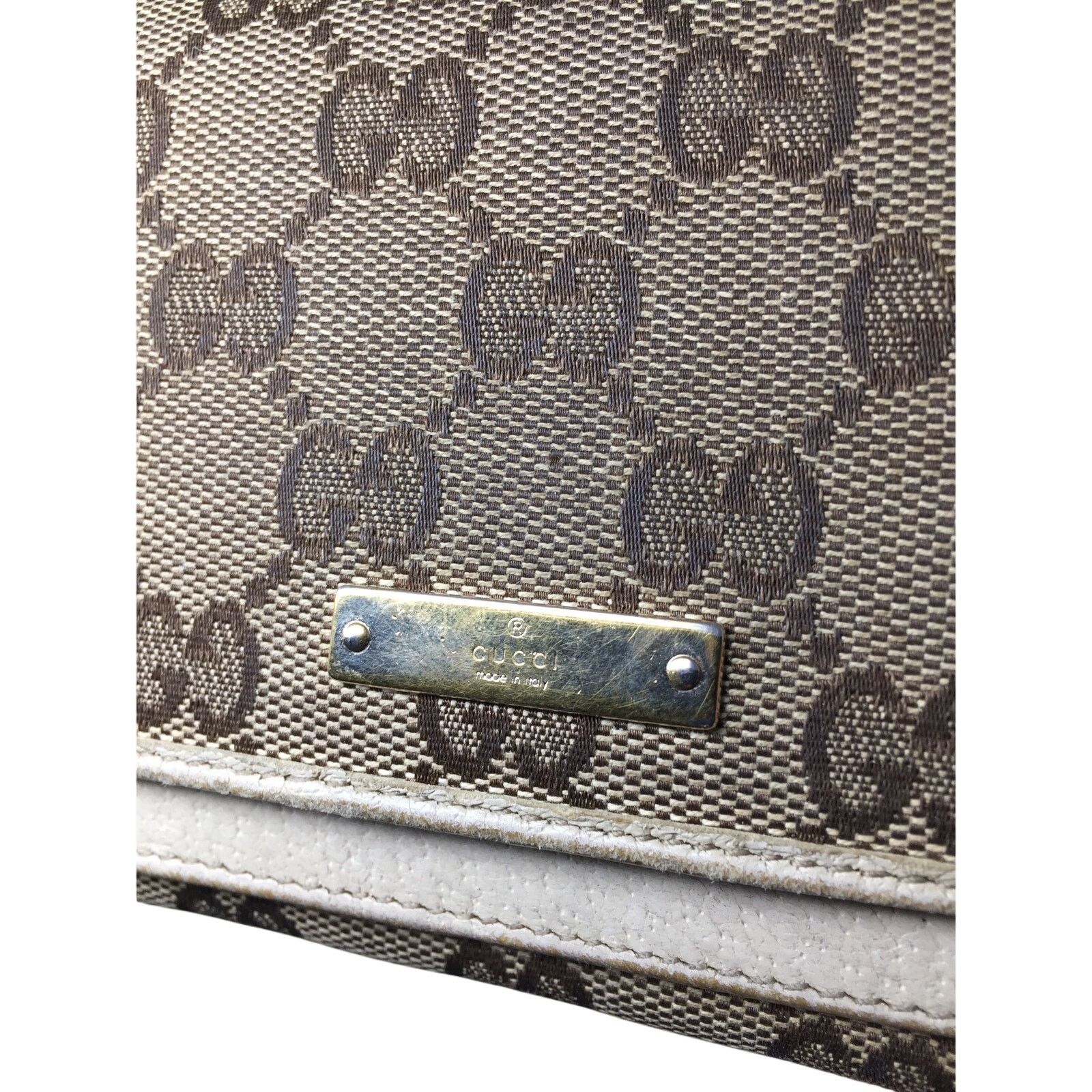 Gucci Gucci GG Canvas Beige & White Leather Double Layer Wallet Size ONE SIZE - 12 Thumbnail