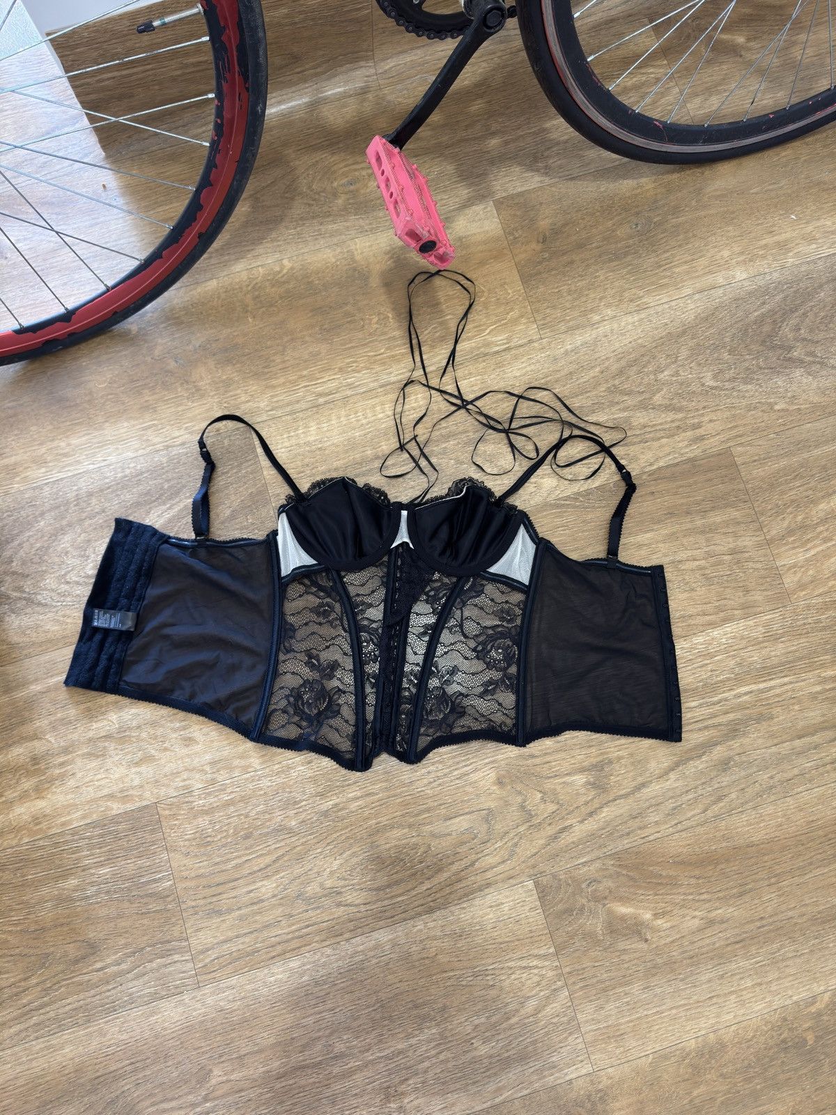 Vintage DOUBLE MESH DOLCE & GABBANA STYLE GUILURE BRA LACE CORSET Size XS / US 0-2 / IT 36-38 - 3 Thumbnail