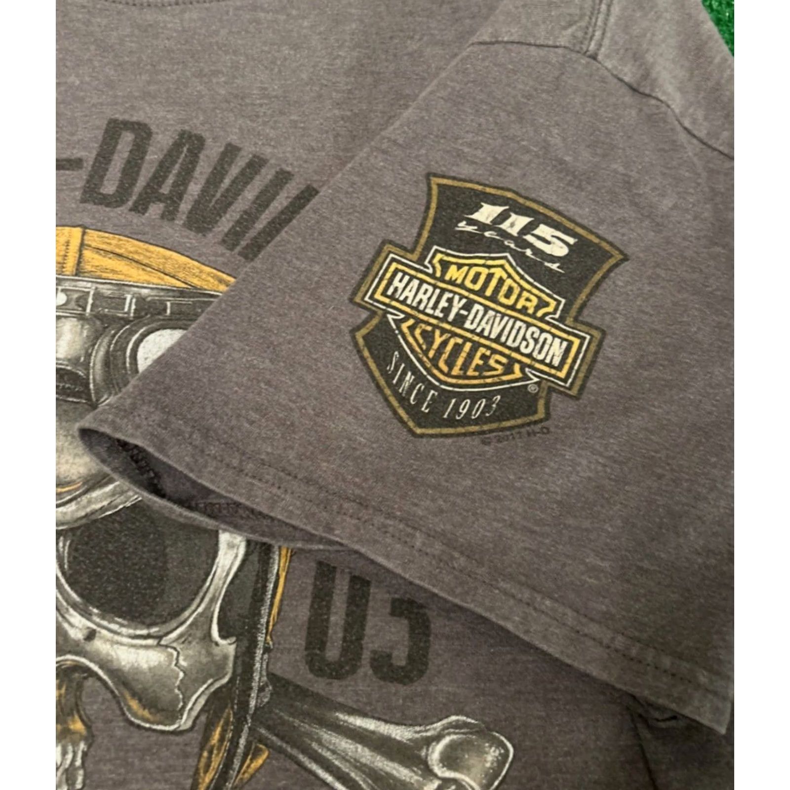 Harley Davidson VTG Harley Davidson 115 Years Anniversary Texas Skull 2017 Y2K Shirt XL Mens Size US XL / EU 56 / 4 - 3 Thumbnail