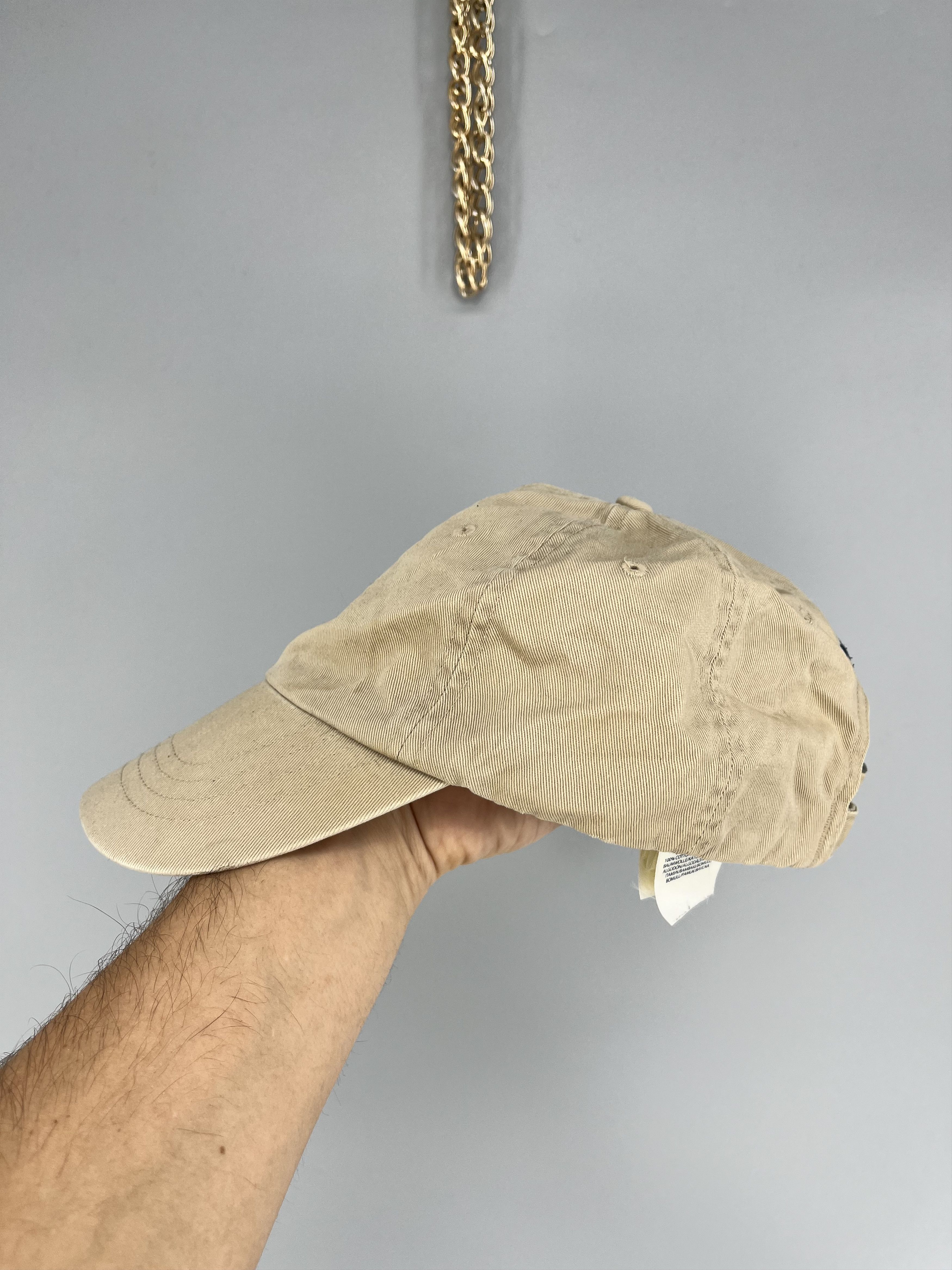 Polo Ralph Lauren Vintage Y2K Polo Ralph Lauren Beige Cotton Cap Size ONE SIZE - 3 Thumbnail