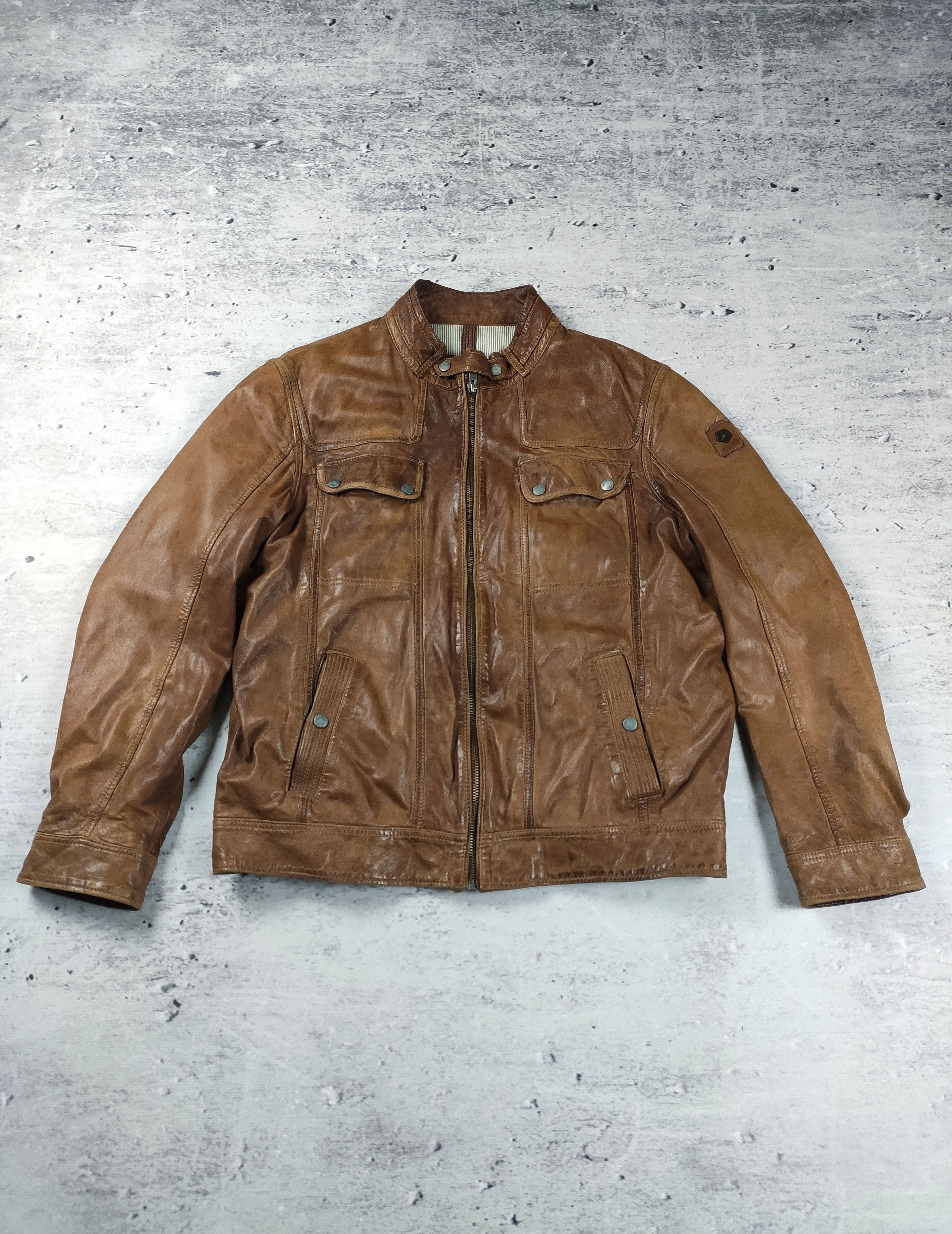 Milestone Milestone leather jacket brown men elegant Size US L / EU 52-54 / 3 - 1 Thumbnail
