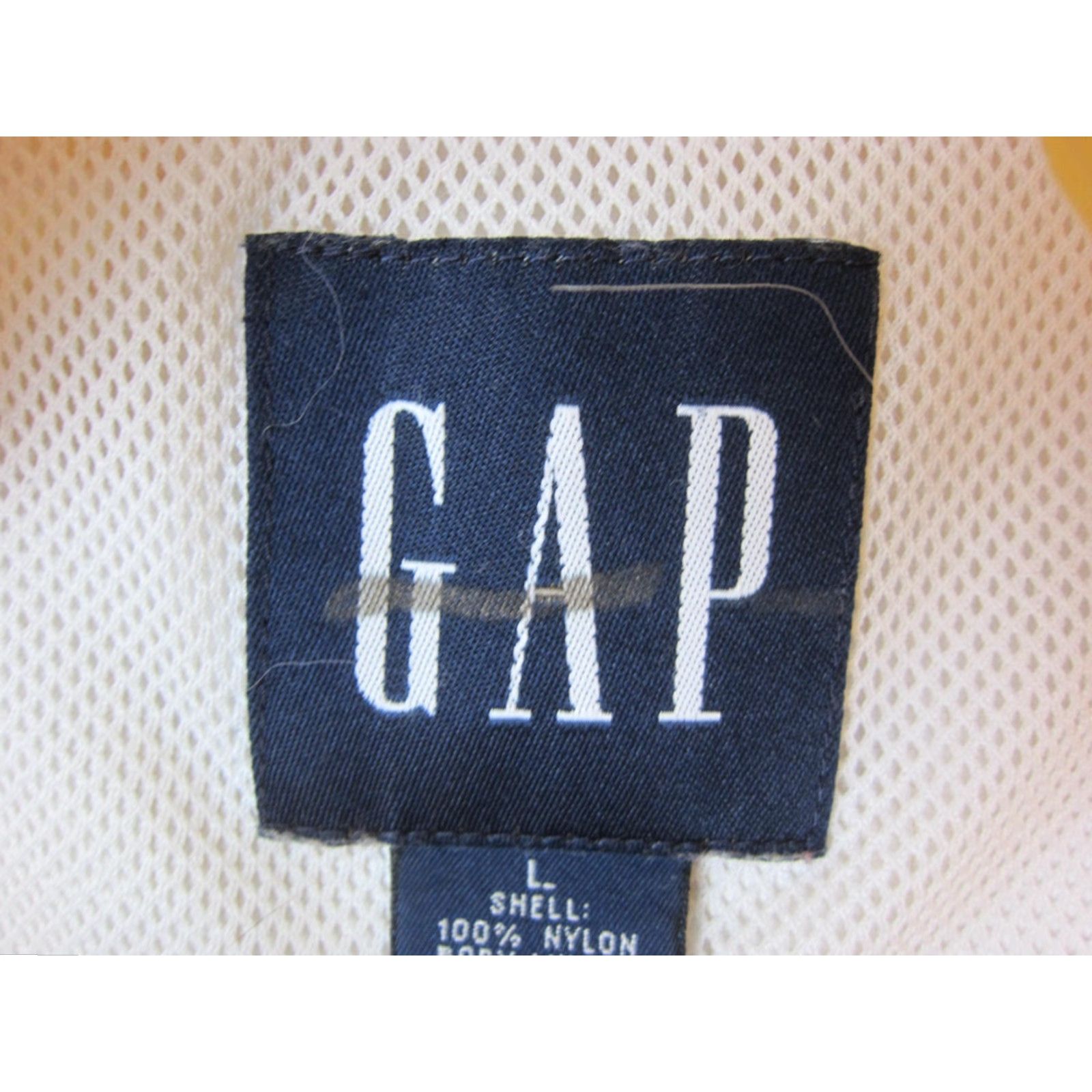 Gap VINTAGE GAP Jacket Mens L Yellow Windbreaker Full Zip Nylon 80s 90s Size US L / EU 52-54 / 3 - 6 Thumbnail