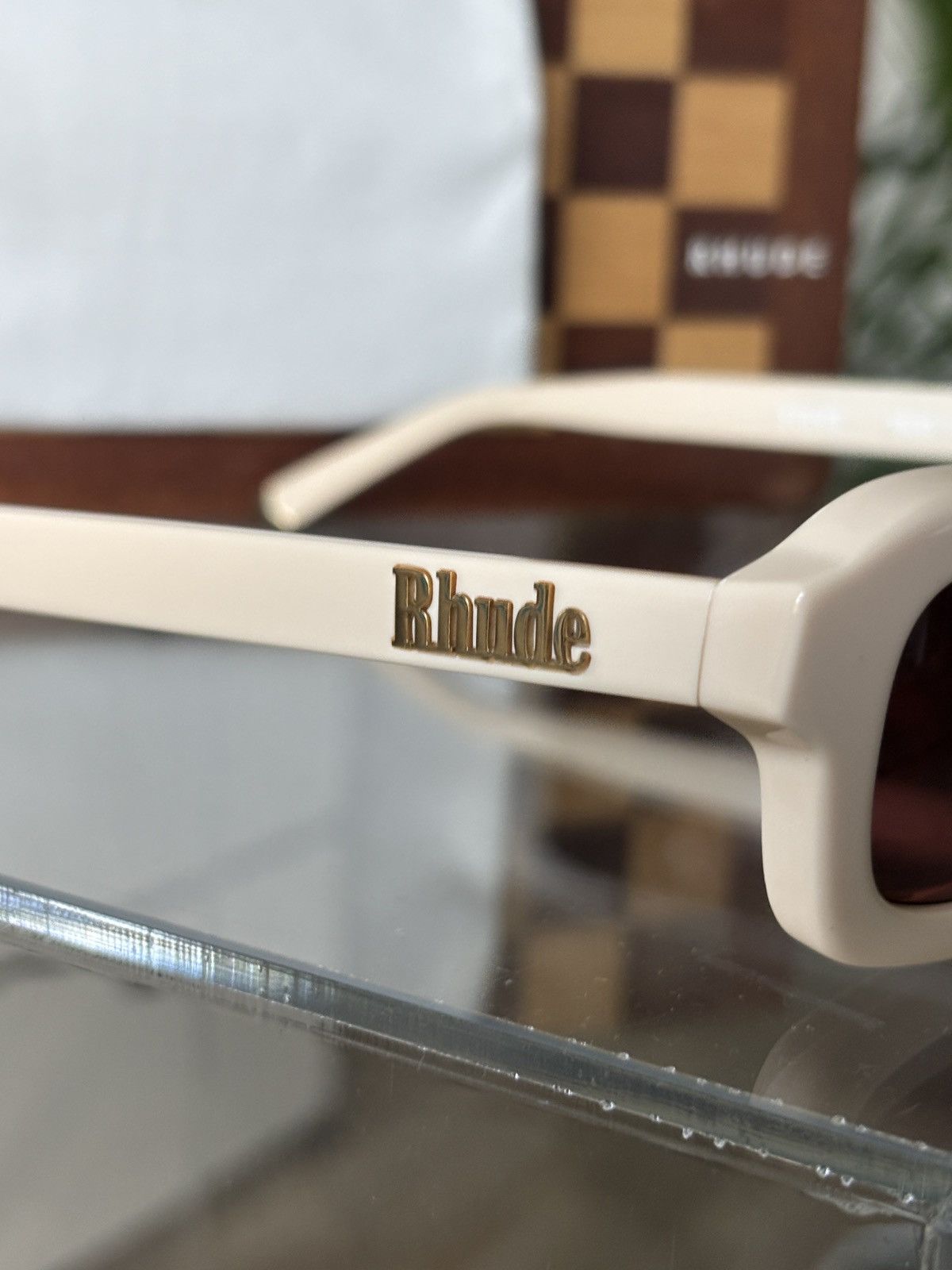 Rhude RHUDE - CREAM STEVE FRAME SUNGLASSES Size ONE SIZE - 11 Thumbnail