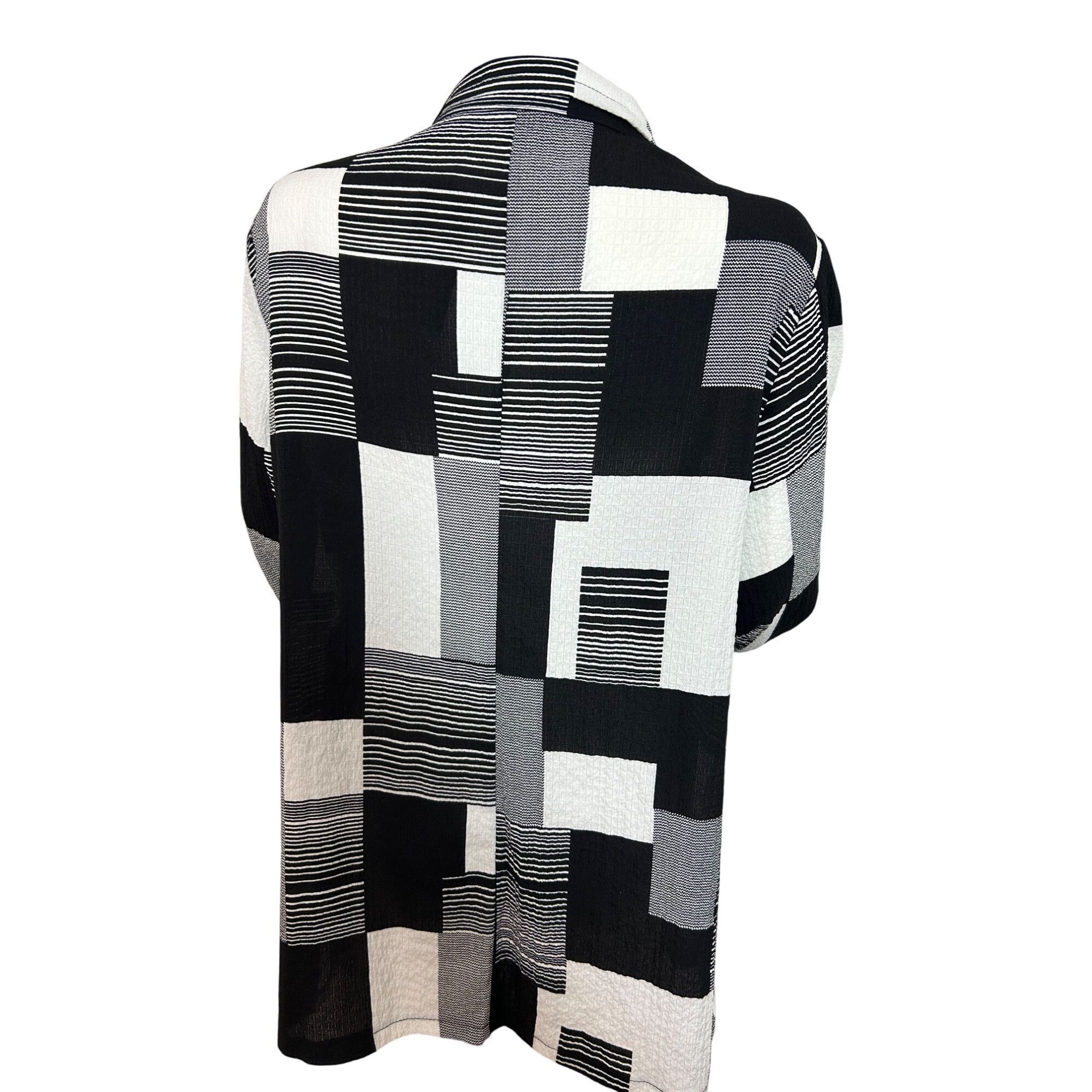 Other Damee Tunic Top XL Black White Checkered Mesh Inserts Collar Size XL / US 12-14 / IT 48-50 - 6 Thumbnail