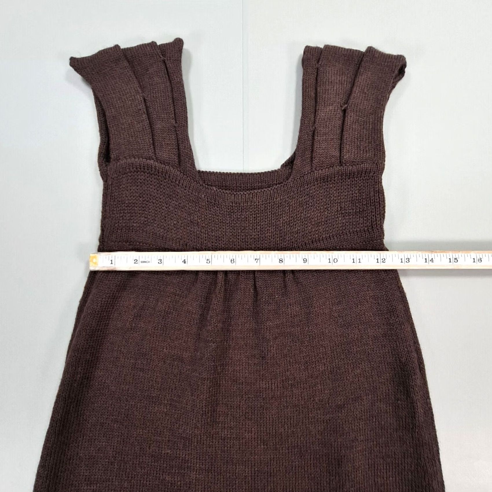 Joseph JOSEPH Womens Dress Knee Length Brown Wool Knit Sleeveless Square Neck Pullover Made In UK Small Casual Designer Modern Boys Girls Mens Womens Size S / US 4 / IT 40 - 6 Thumbnail