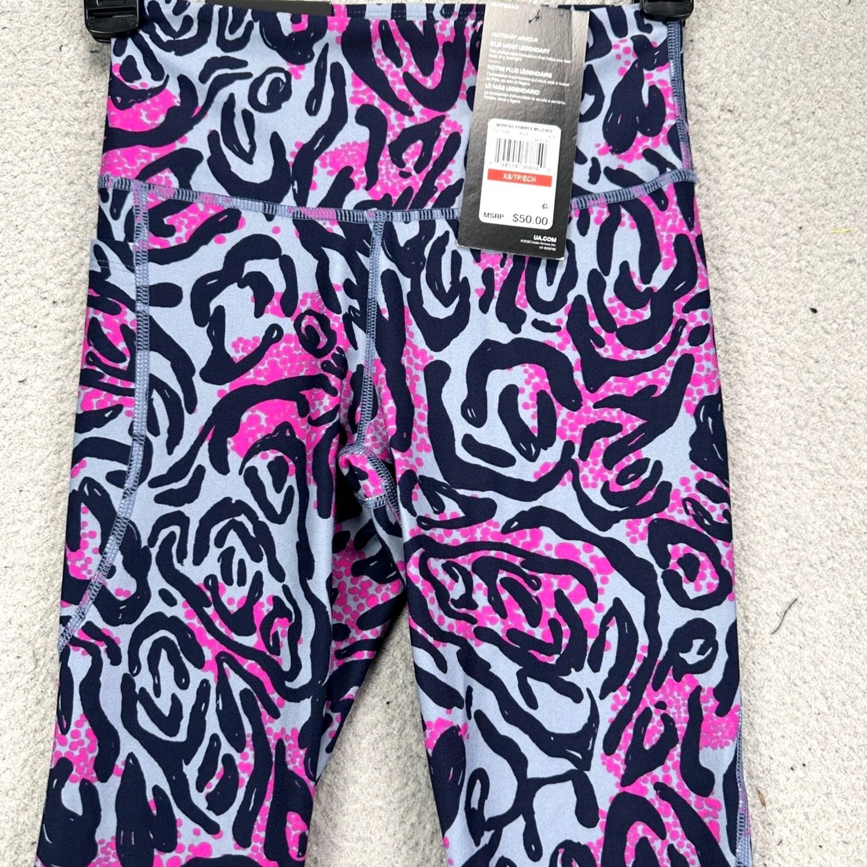 Under Armour Under Armour Womens Compression Leggings XS Pink Gray Leopard Ankle Crop NEW Size 26" / US 2 / IT 38 - 3 Thumbnail