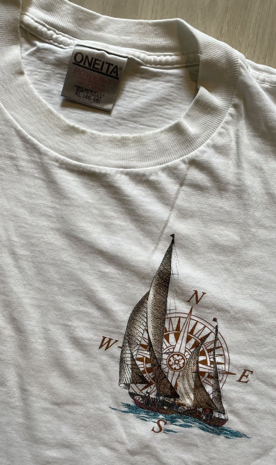 Vintage VTG 90s Sailboat Bermuda Compass Tee Sz XL Size US XL / EU 56 / 4 - 3 Thumbnail
