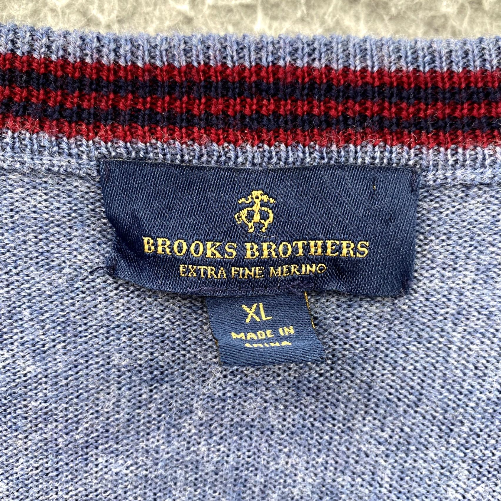 Brooks Brothers Brooks Brothers Sweater Men XL Blue V-Neck Extra Fine Merino Wool Knit Preppy 90s Size US XL / EU 56 / 4 - 4 Thumbnail