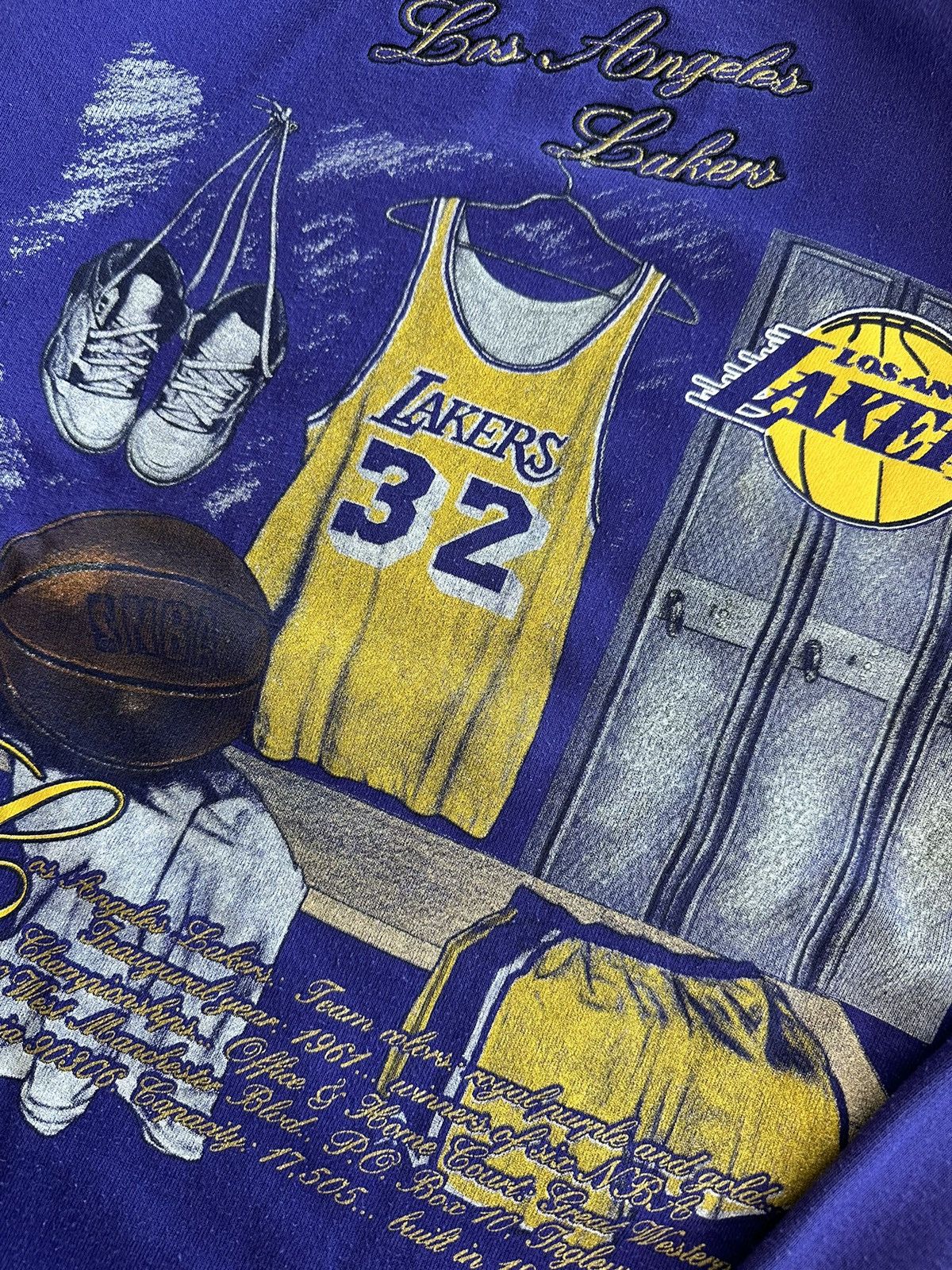 NBA × Nutmeg Crazy Vintage 90s Lakers Magic Johnson Nutmeg Crewneck Rare Size US XL / EU 56 / 4 - 2 Thumbnail
