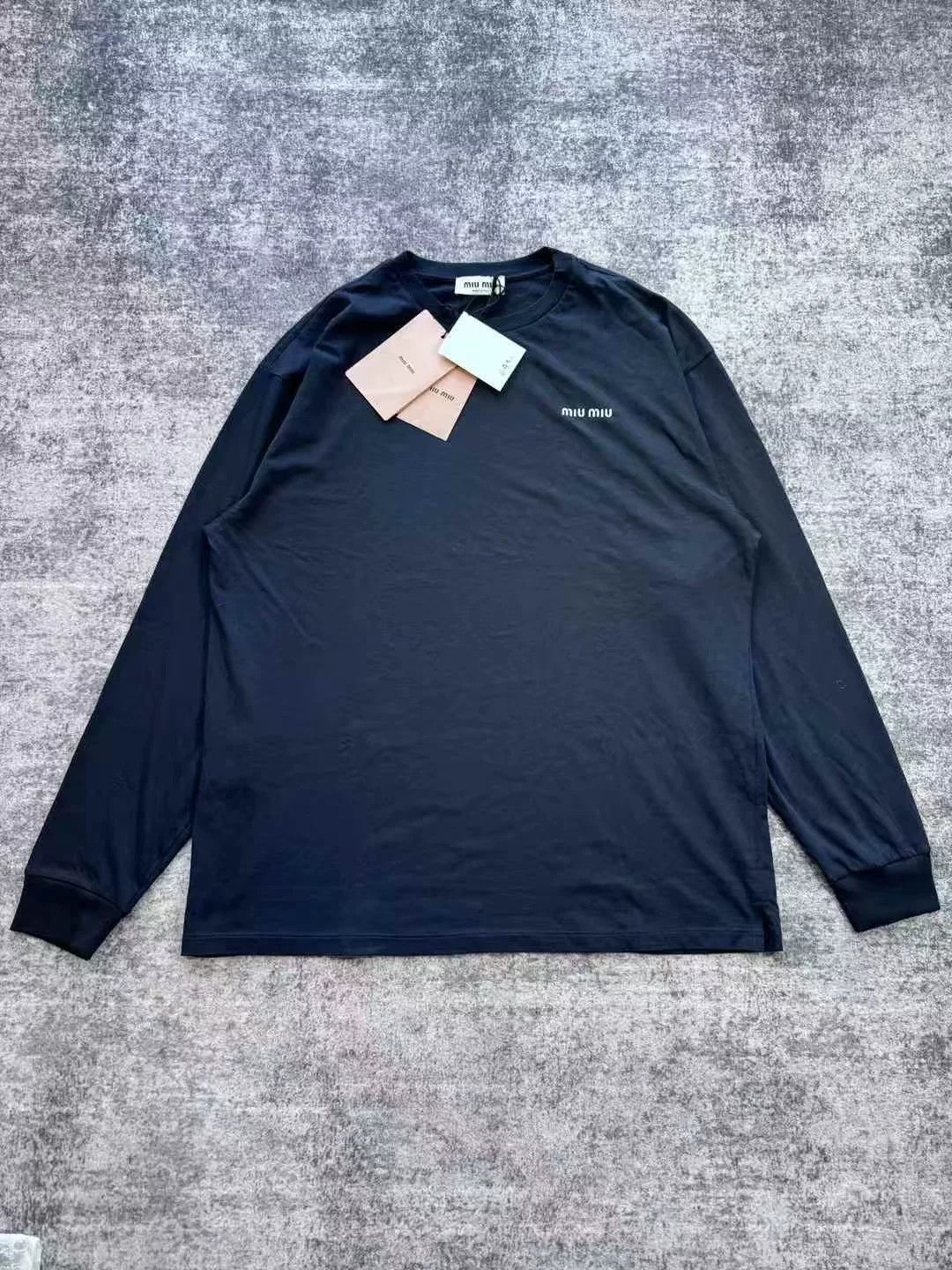 Miu Miu Miu Miu Navy Blue Long Sleeve T-Shirt Size M / US 6-8 / IT 42-44 - 1 Thumbnail