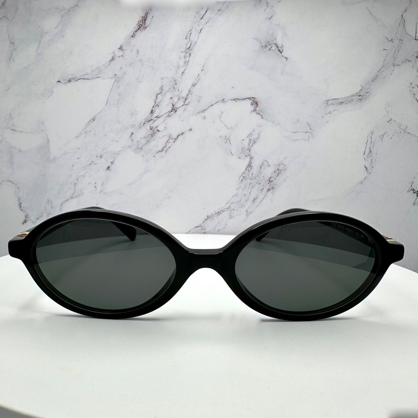 Miu Miu MIU MIU Sunglasses New Black Slim Gold Metal Logo Authentic Size ONE SIZE - 2 Thumbnail